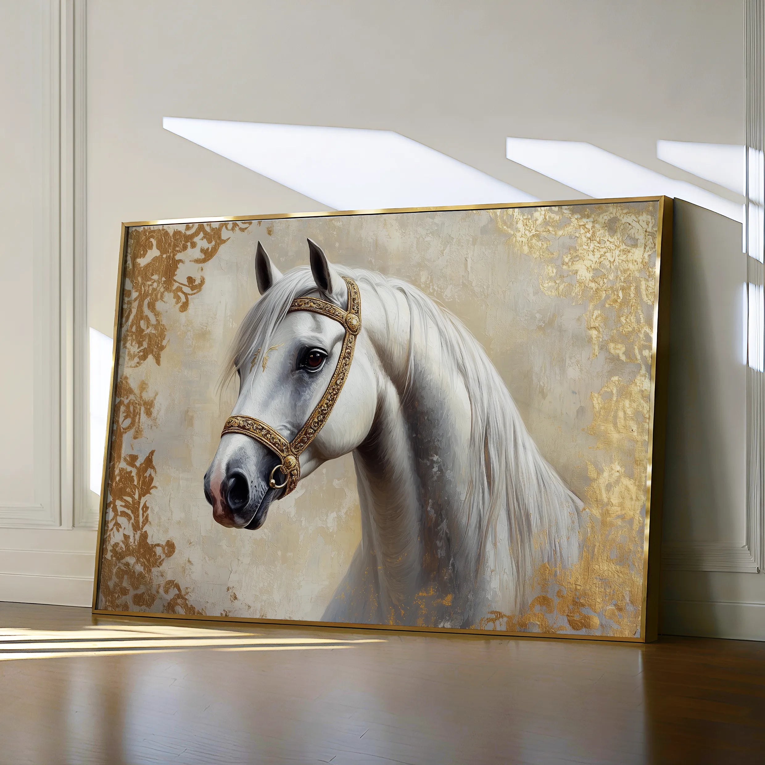 Horses 123 Canvas Art 60 x 40 cm / Black