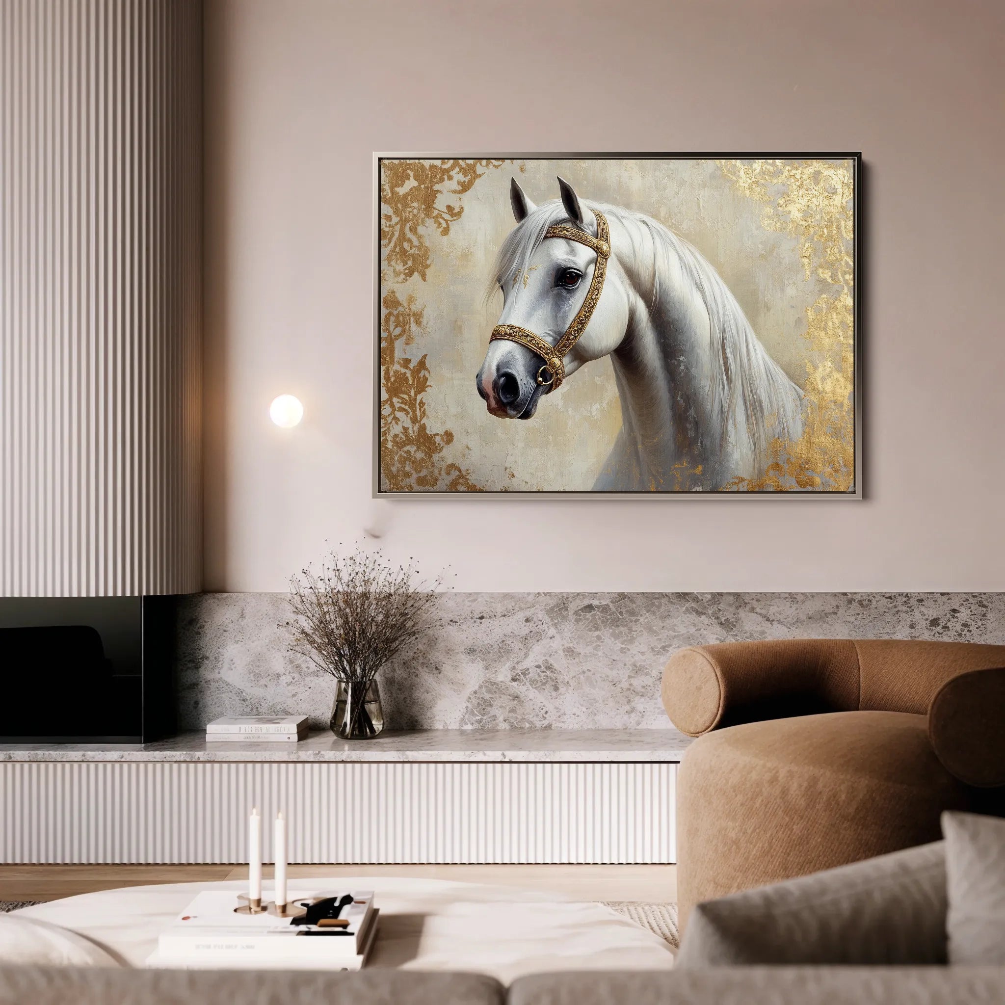 Horses 123 Canvas Art 60 x 40 cm / Black