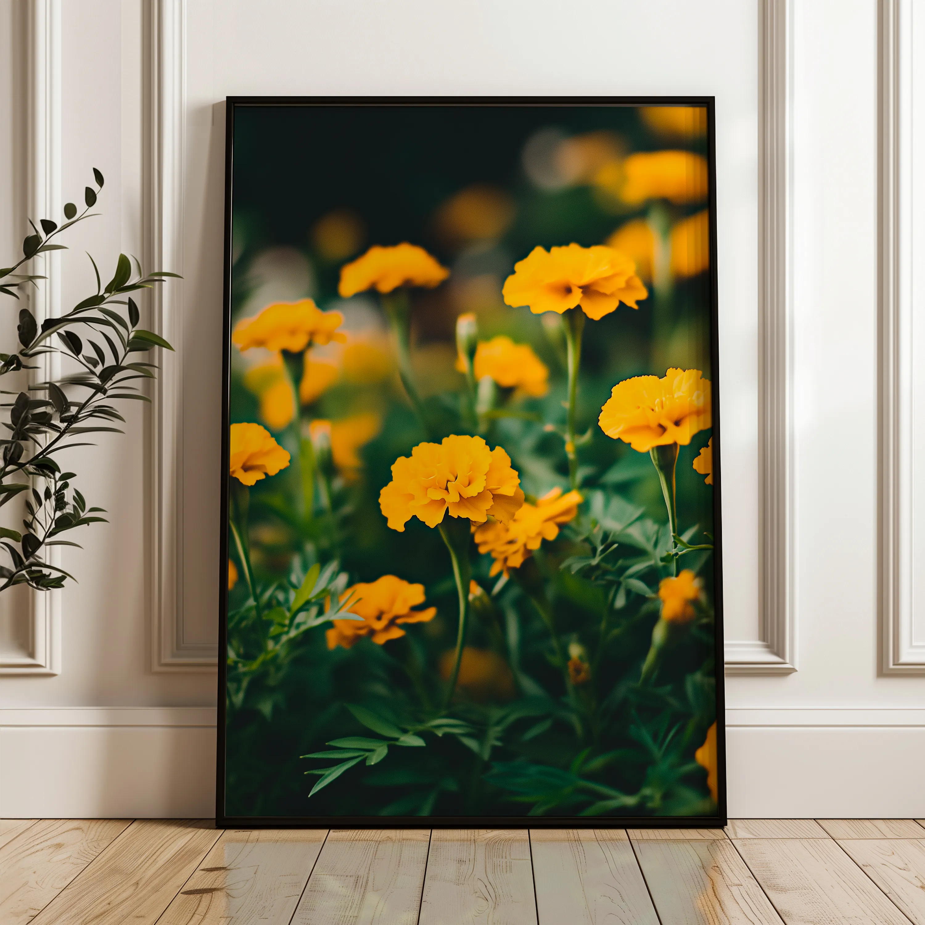Floral 1230 Canvas Art 60 x 40 cm / Black