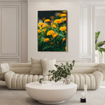 Floral 1230 Canvas Art 60 x 40 cm / Black