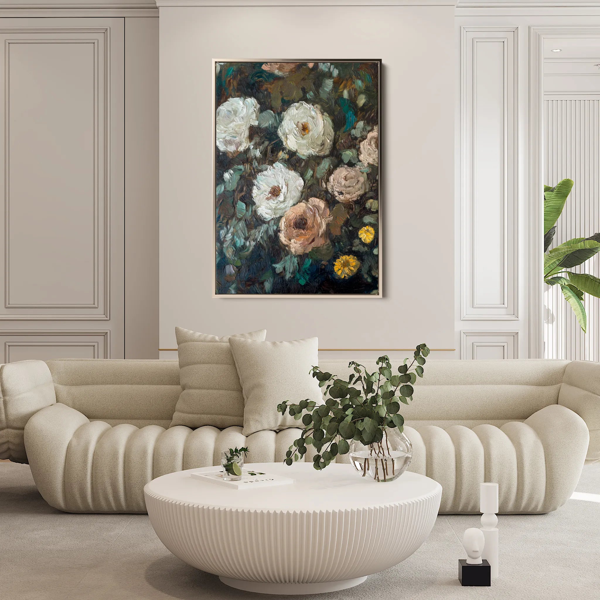 Floral 1231 Canvas Art 60 x 40 cm / Black