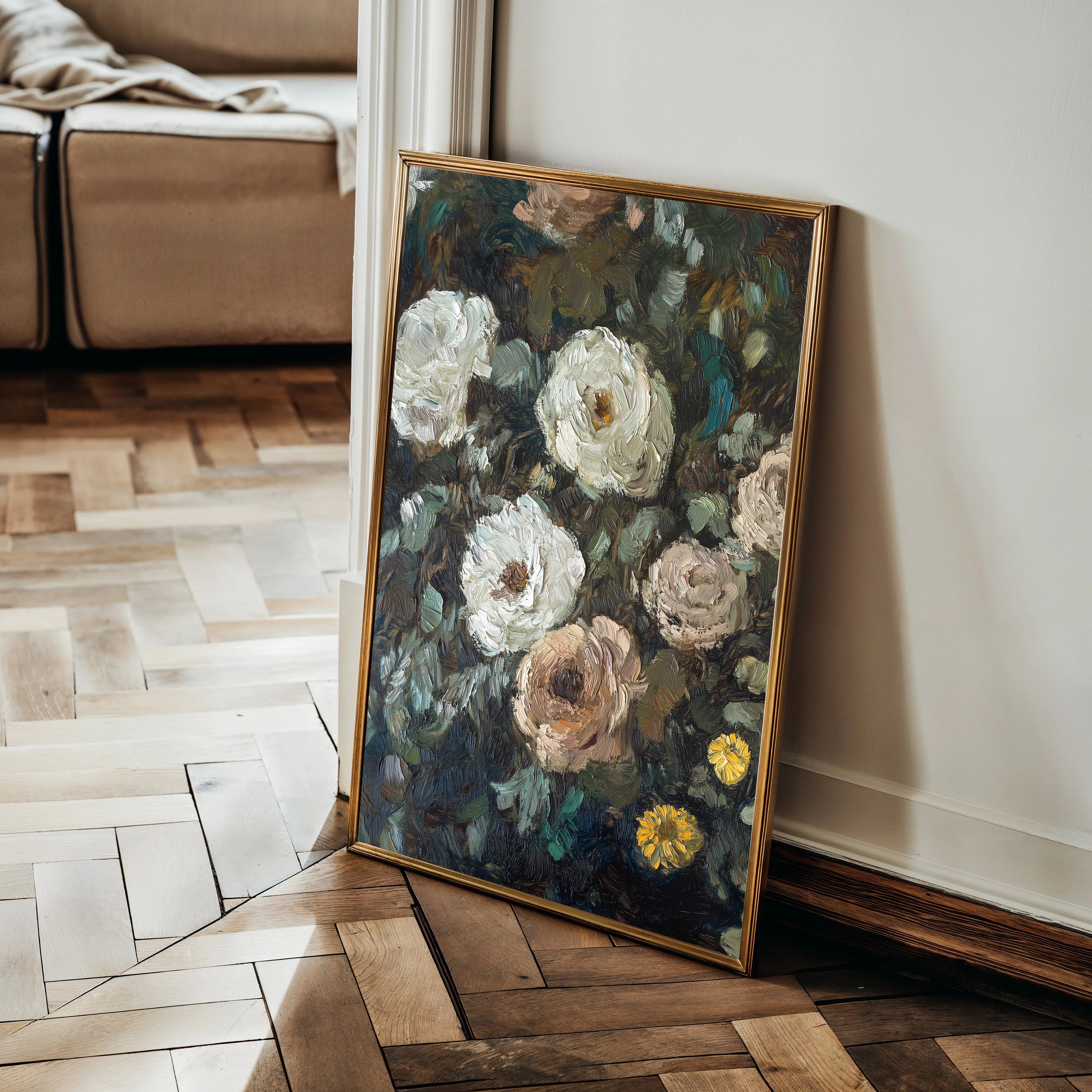 Floral 1231 Canvas Art 60 x 40 cm / Black