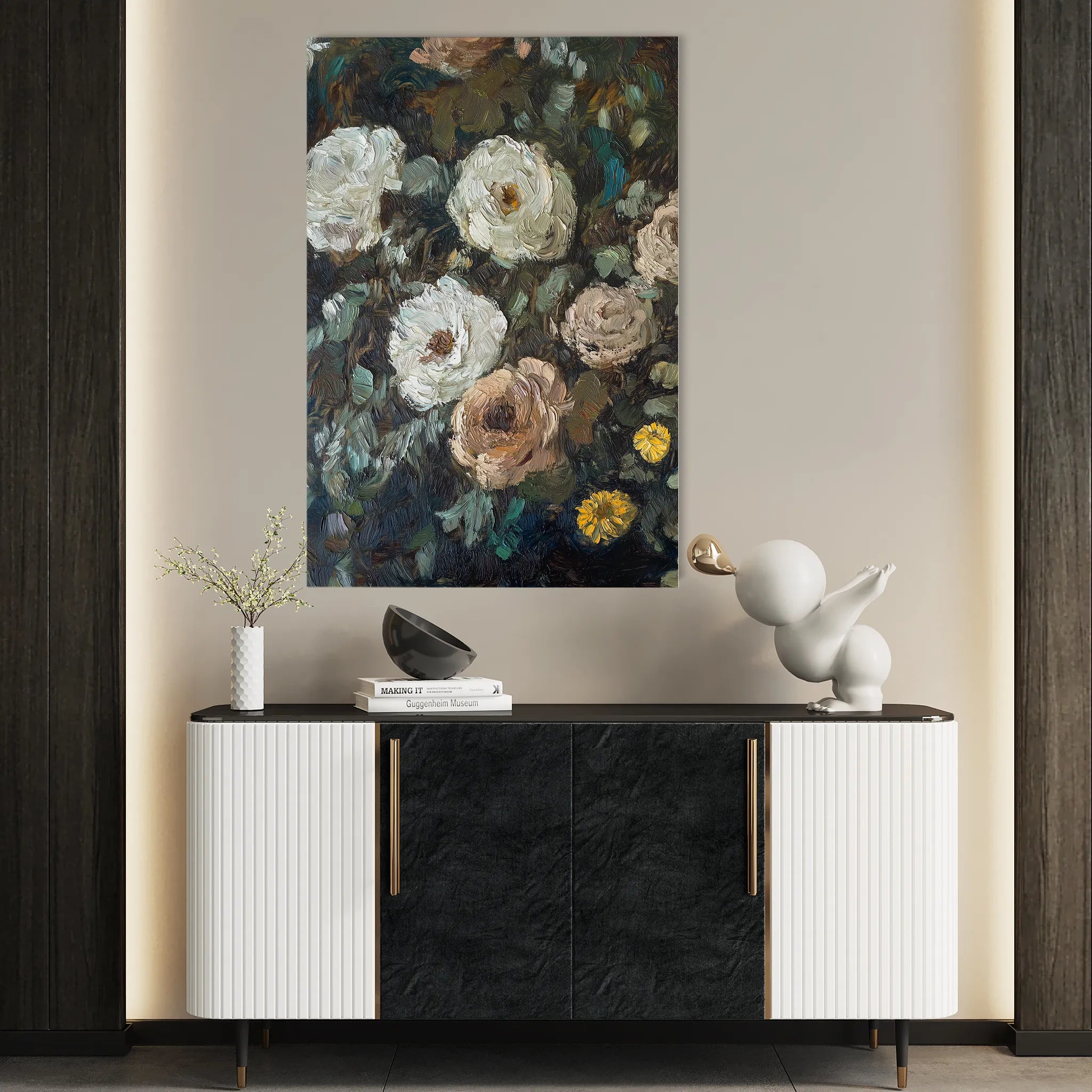Floral 1231 Canvas Art 60 x 40 cm / Black