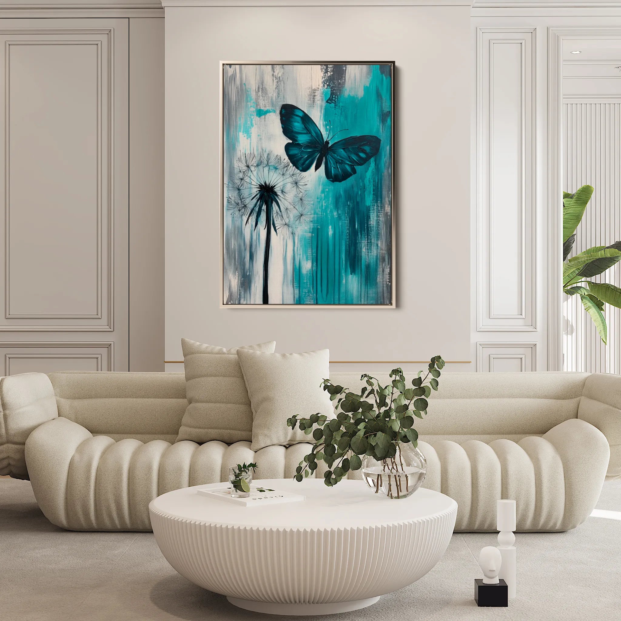 Floral 1233 Canvas Art 60 x 40 cm / Black