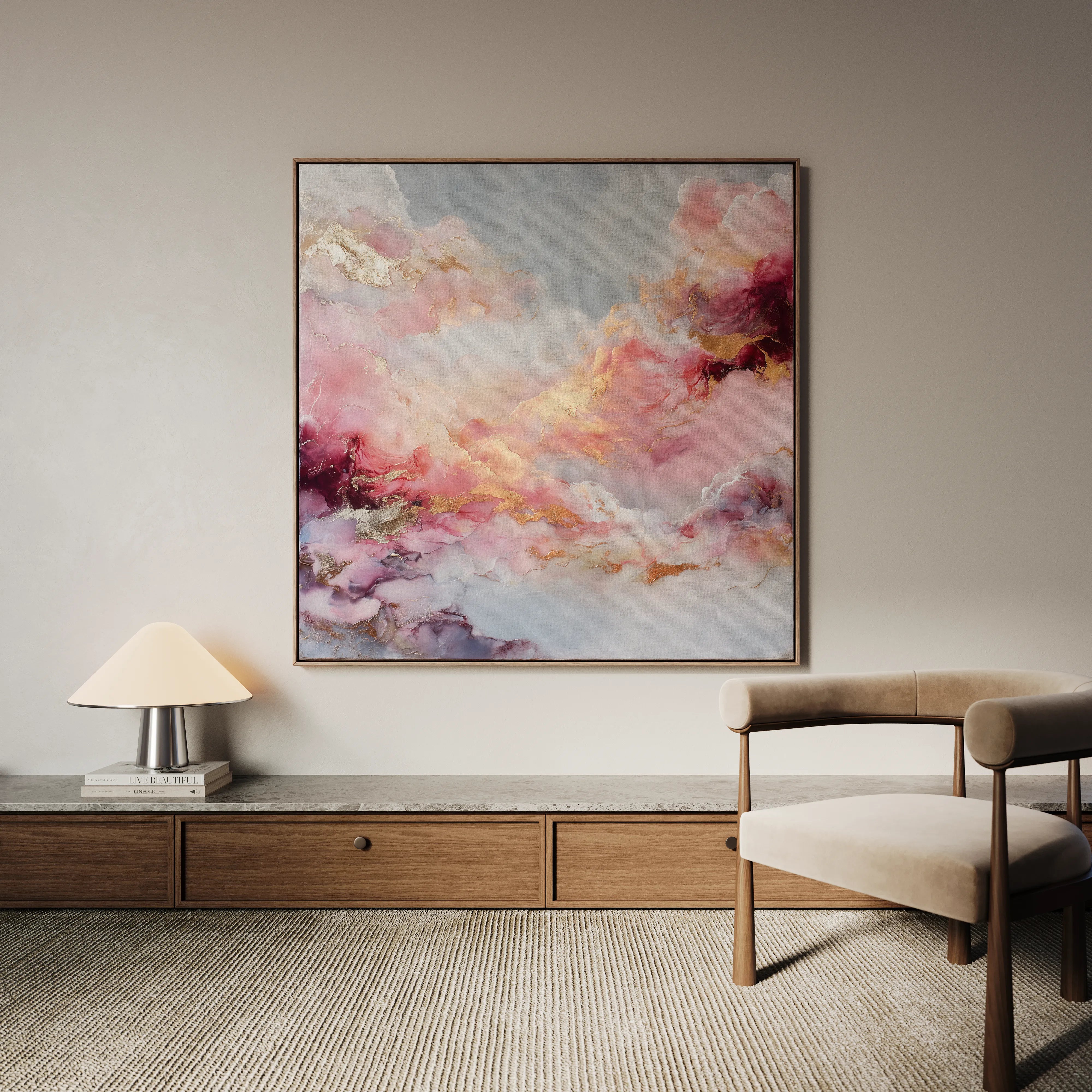 Abstract 1234 Canvas Art 60 x 60 cm / Black