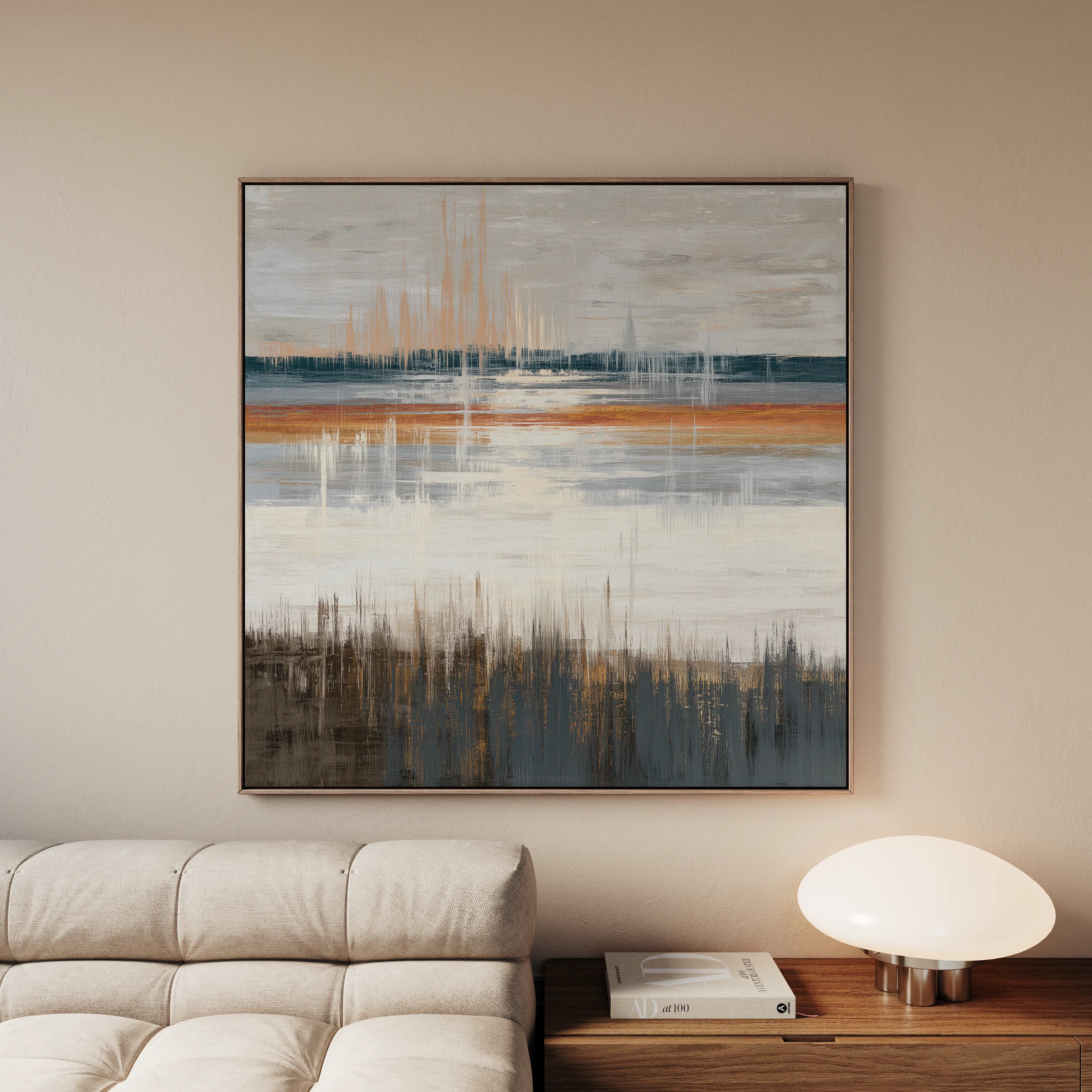 Abstract 1235 Canvas Art 60 x 60 cm / Black