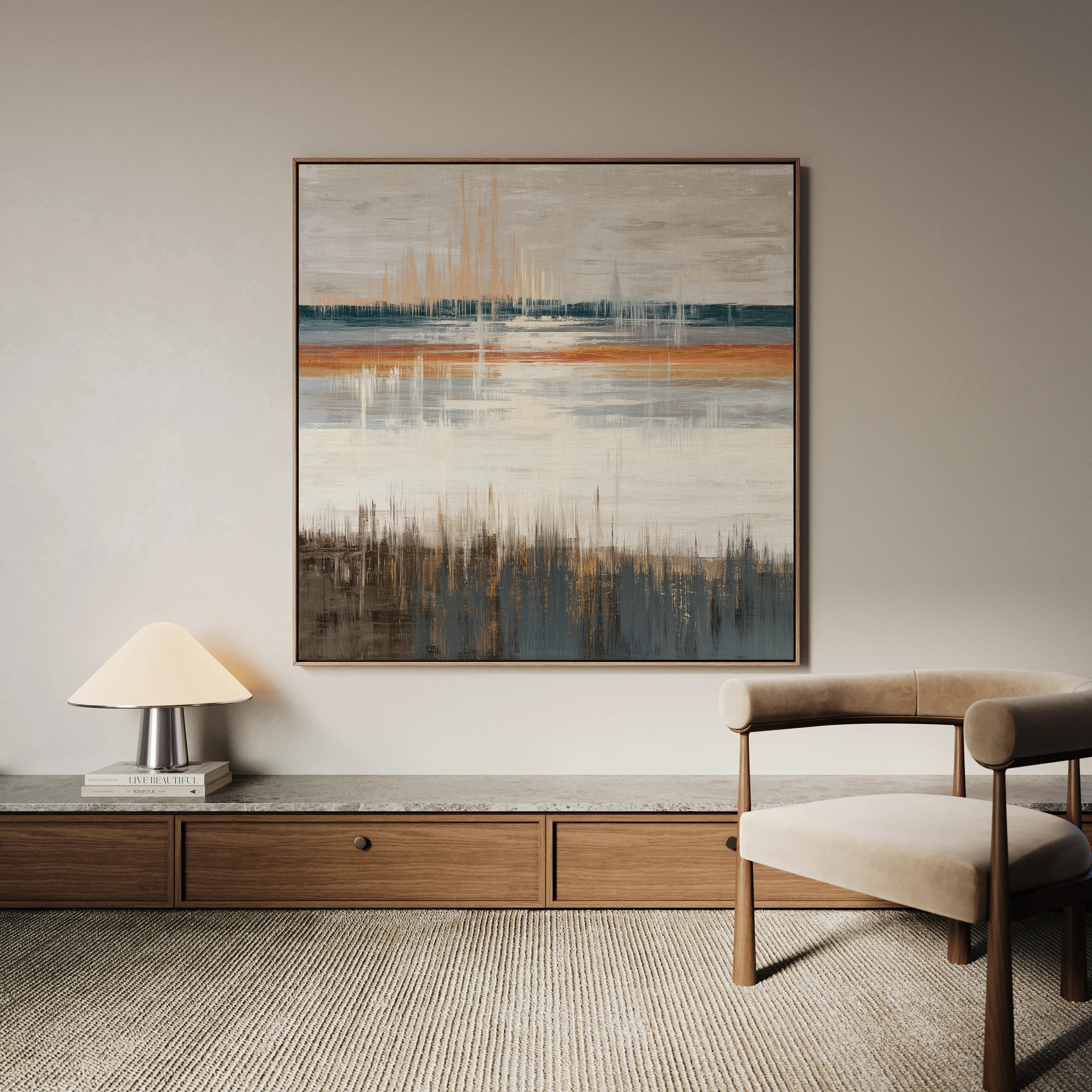 Abstract 1235 Canvas Art 60 x 60 cm / Black