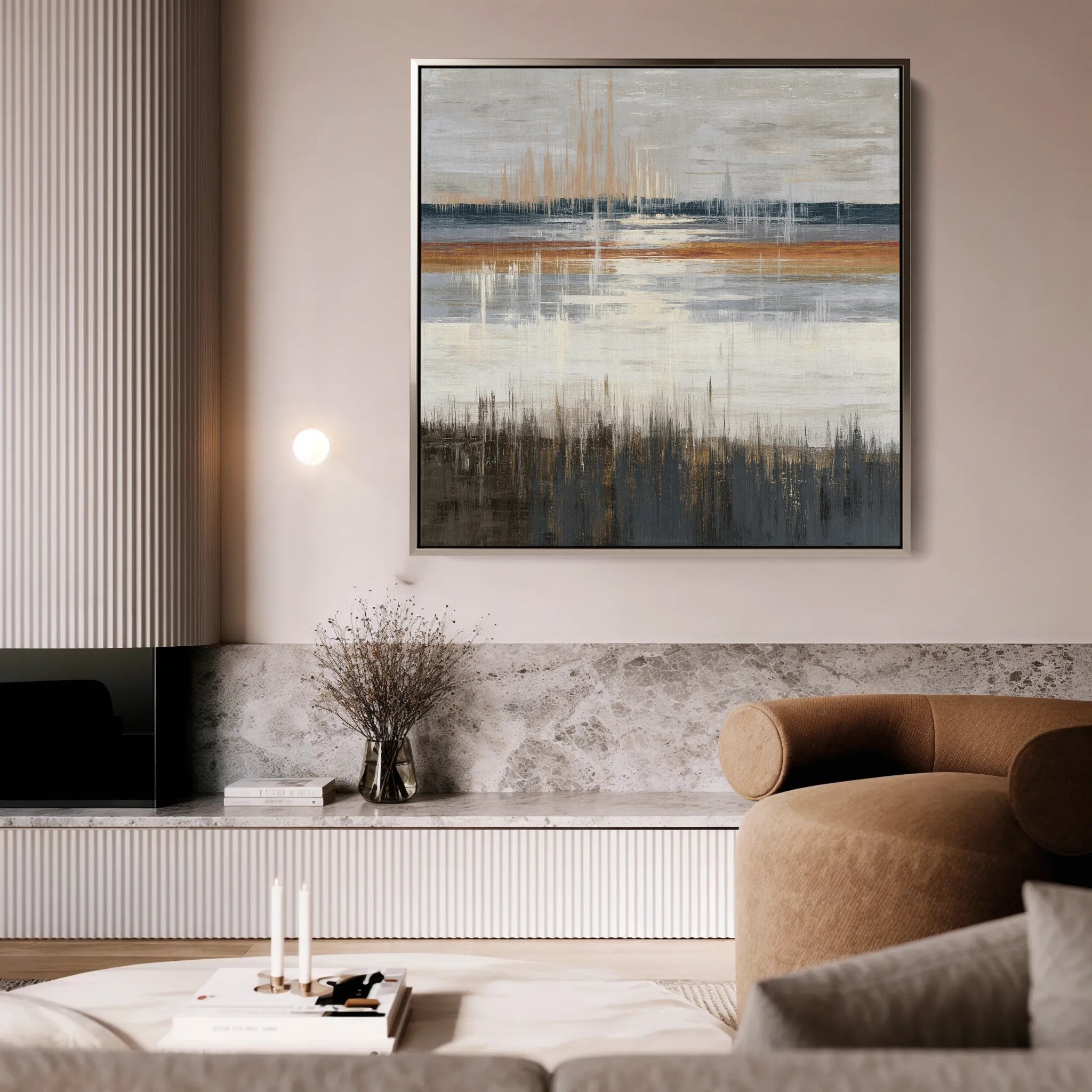 Abstract 1235 Canvas Art 60 x 60 cm / Black