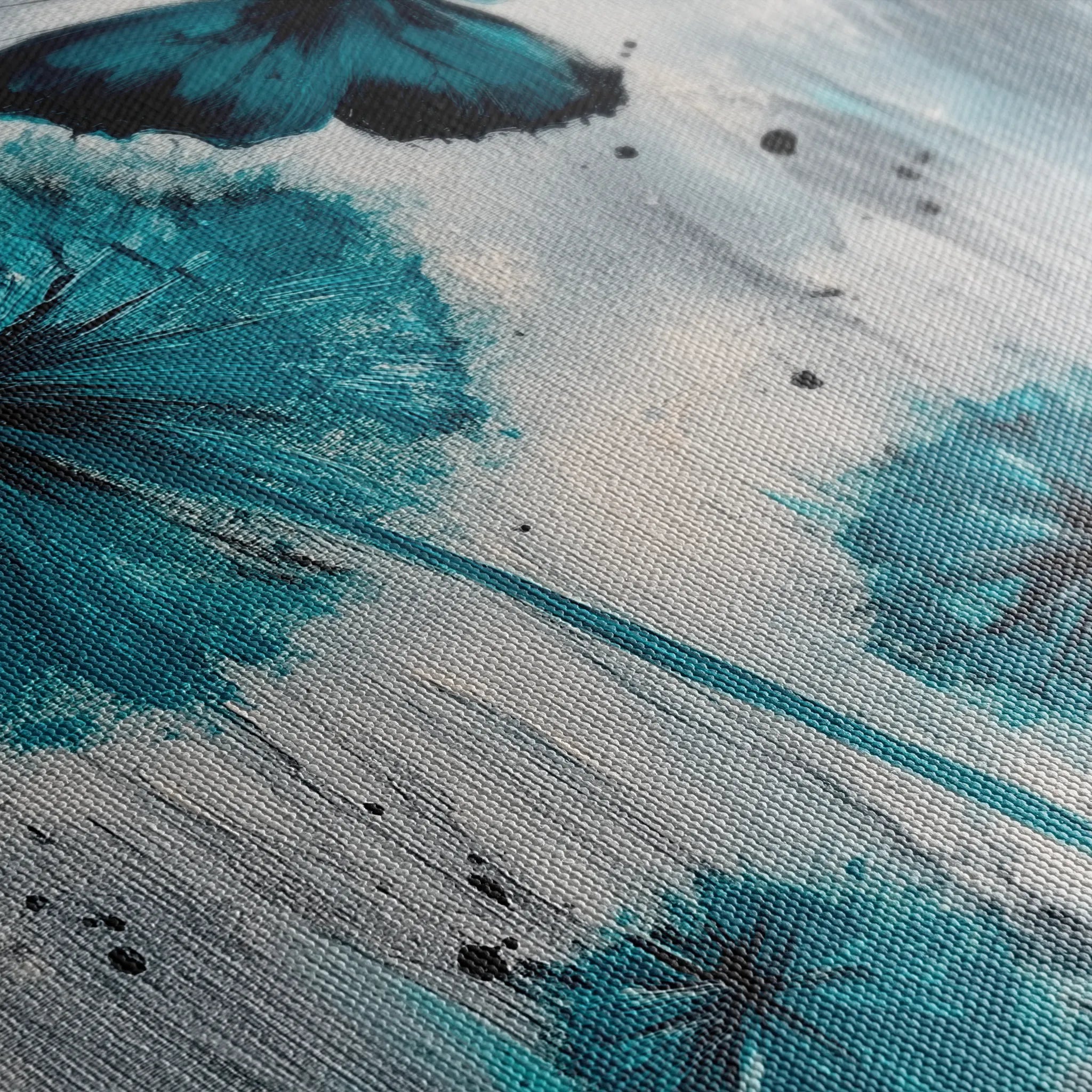 Floral 1235 Canvas Art 60 x 40 cm / Black