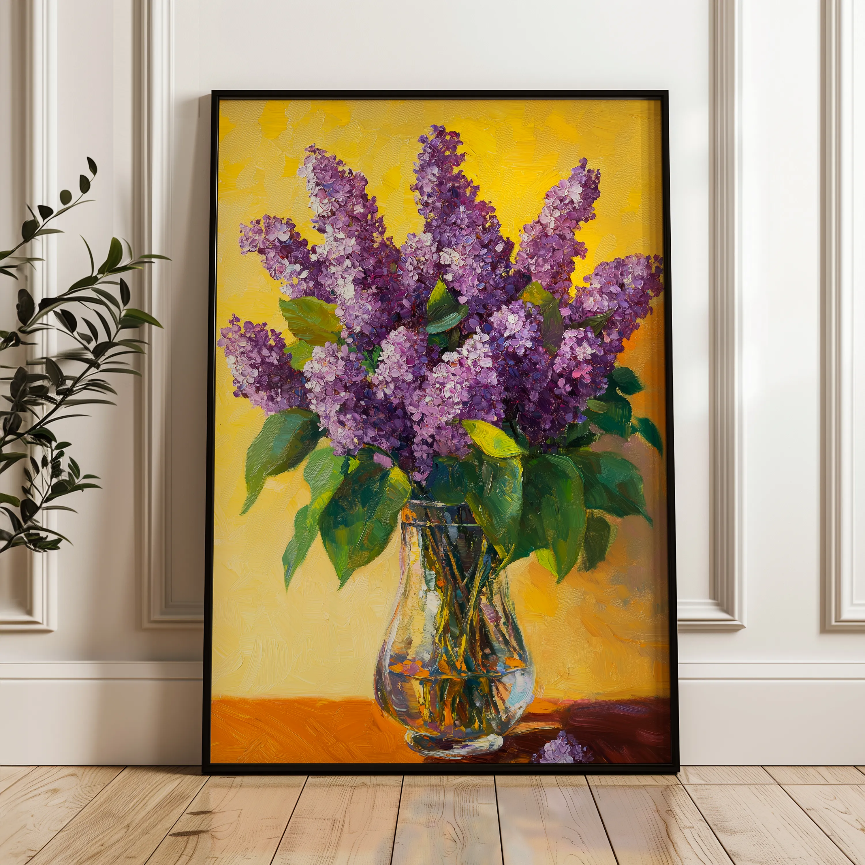 Floral 1236 Canvas Art 60 x 40 cm / Black