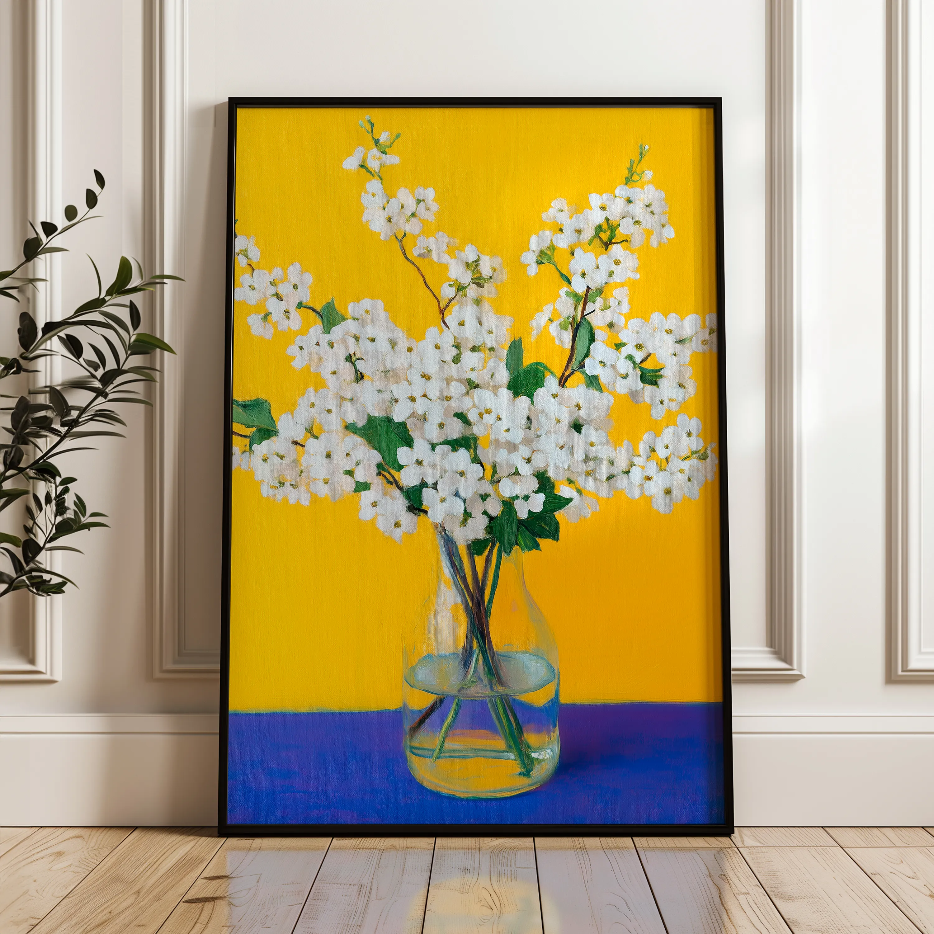 Floral 1237 Canvas Art 60 x 40 cm / Black
