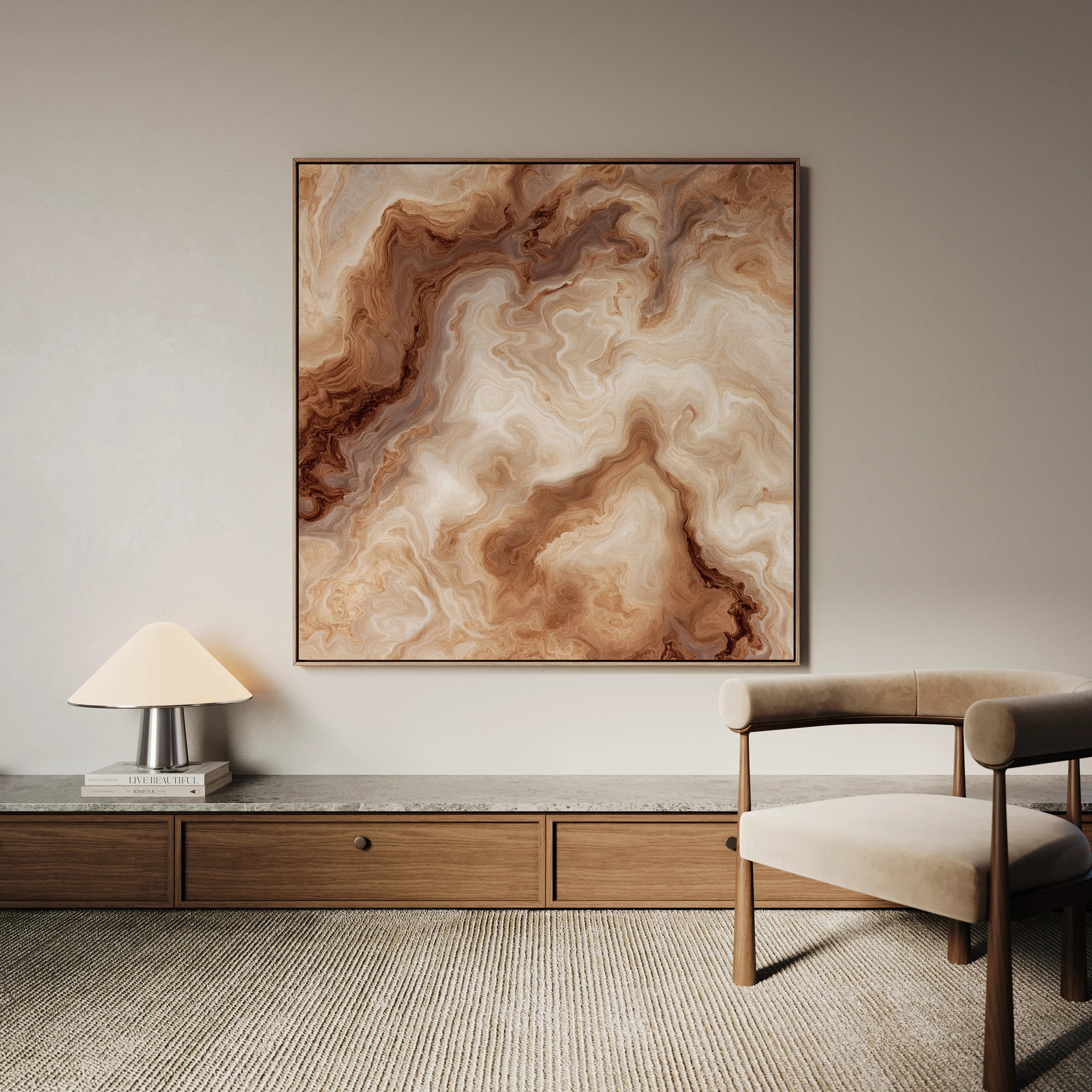 Abstract 1238 Canvas Art 60 x 60 cm / Black