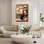 Floral 1238 Canvas Art 60 x 40 cm / Black