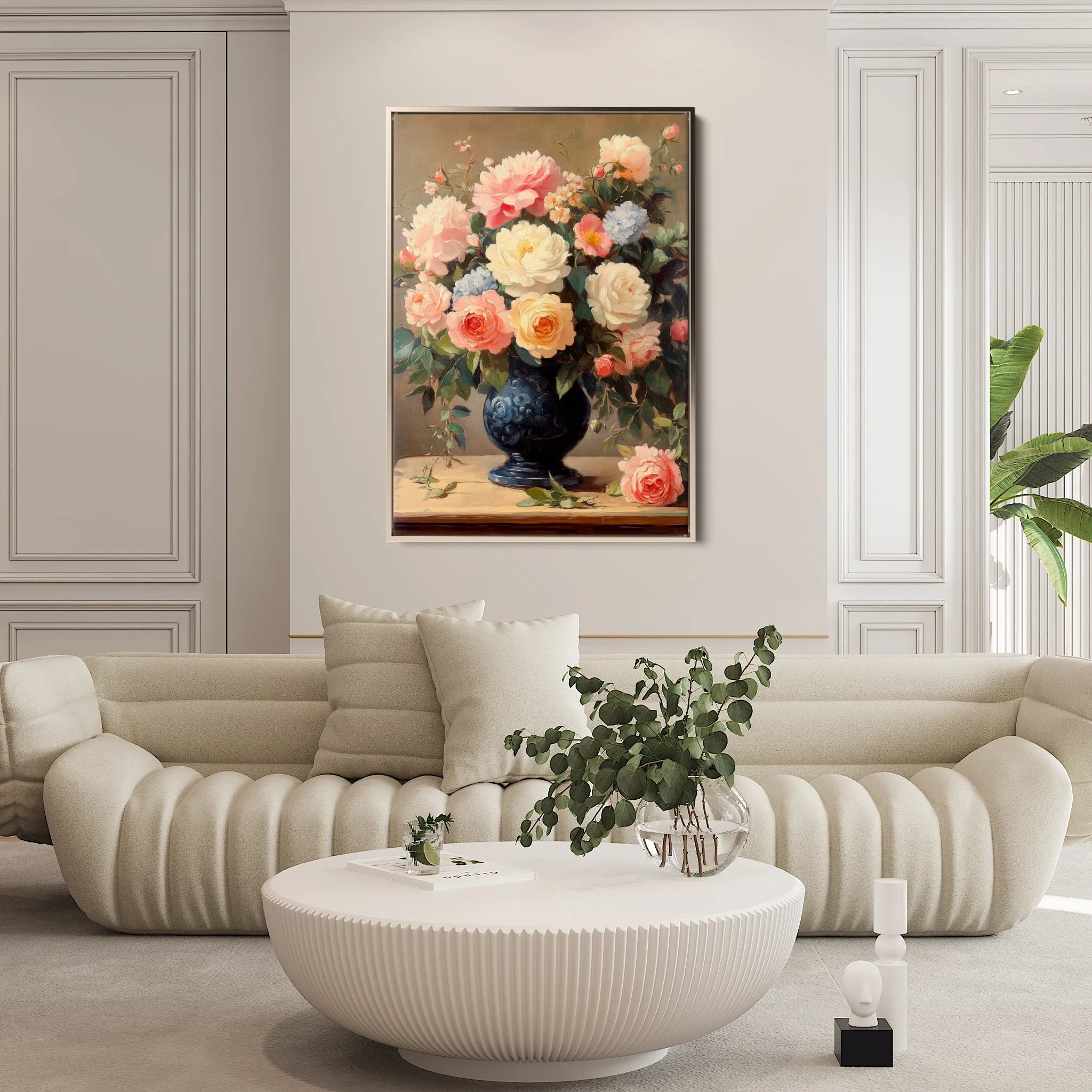 Floral 1238 Canvas Art 60 x 40 cm / Black