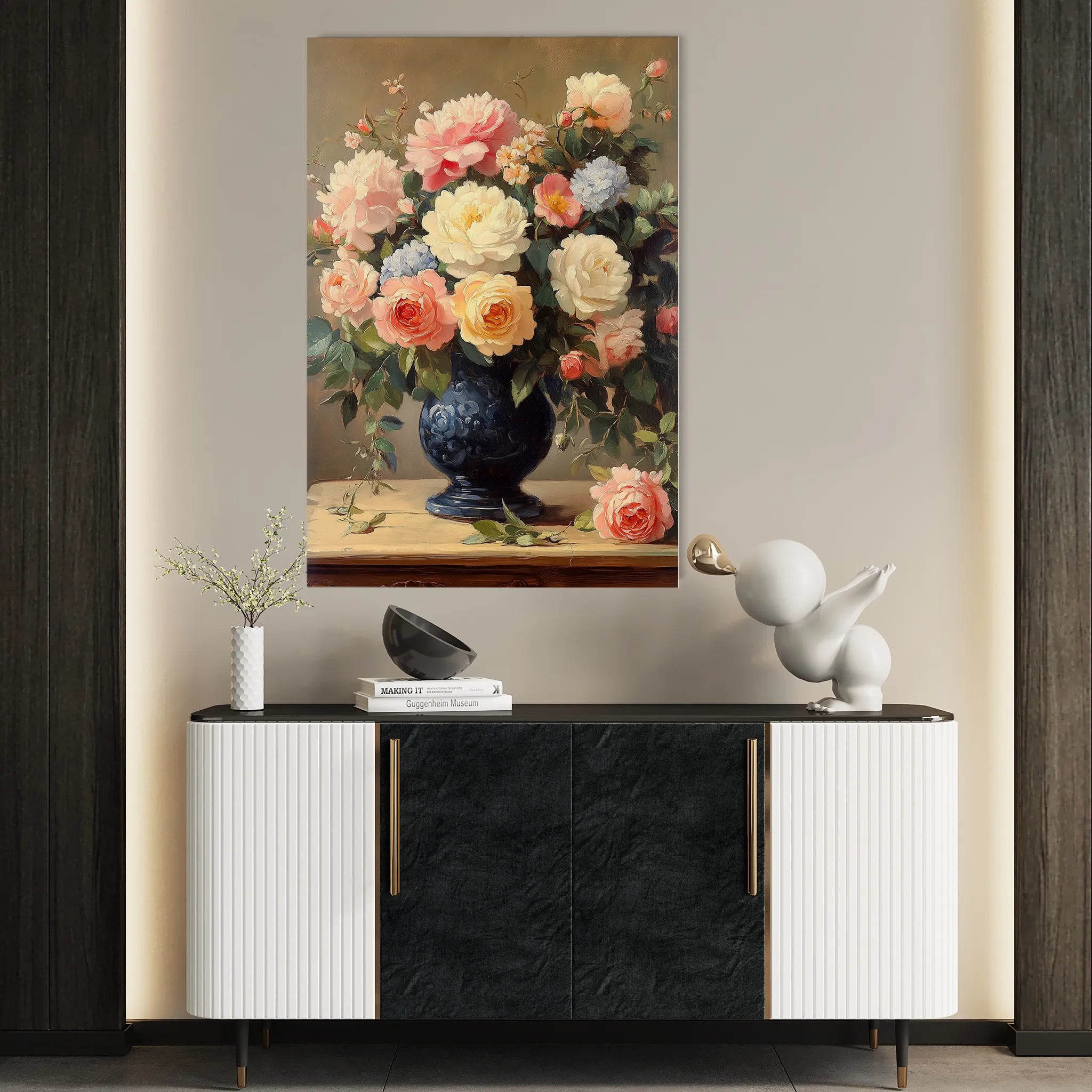 Floral 1238 Canvas Art 60 x 40 cm / Black