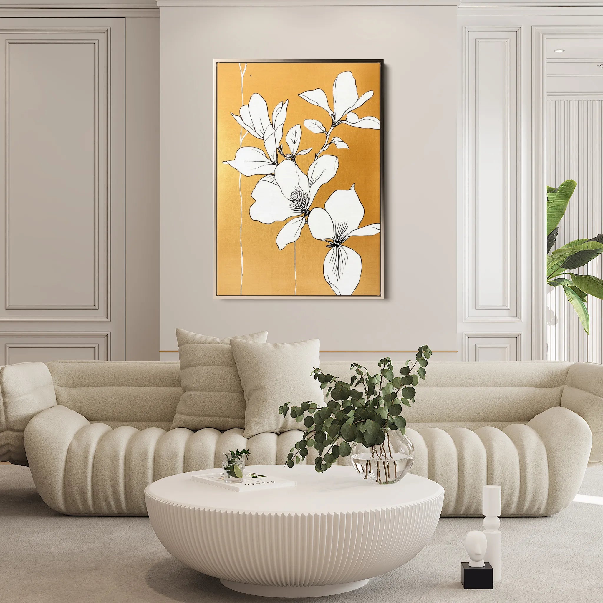 Floral 1239 Canvas Art 60 x 40 cm / Black