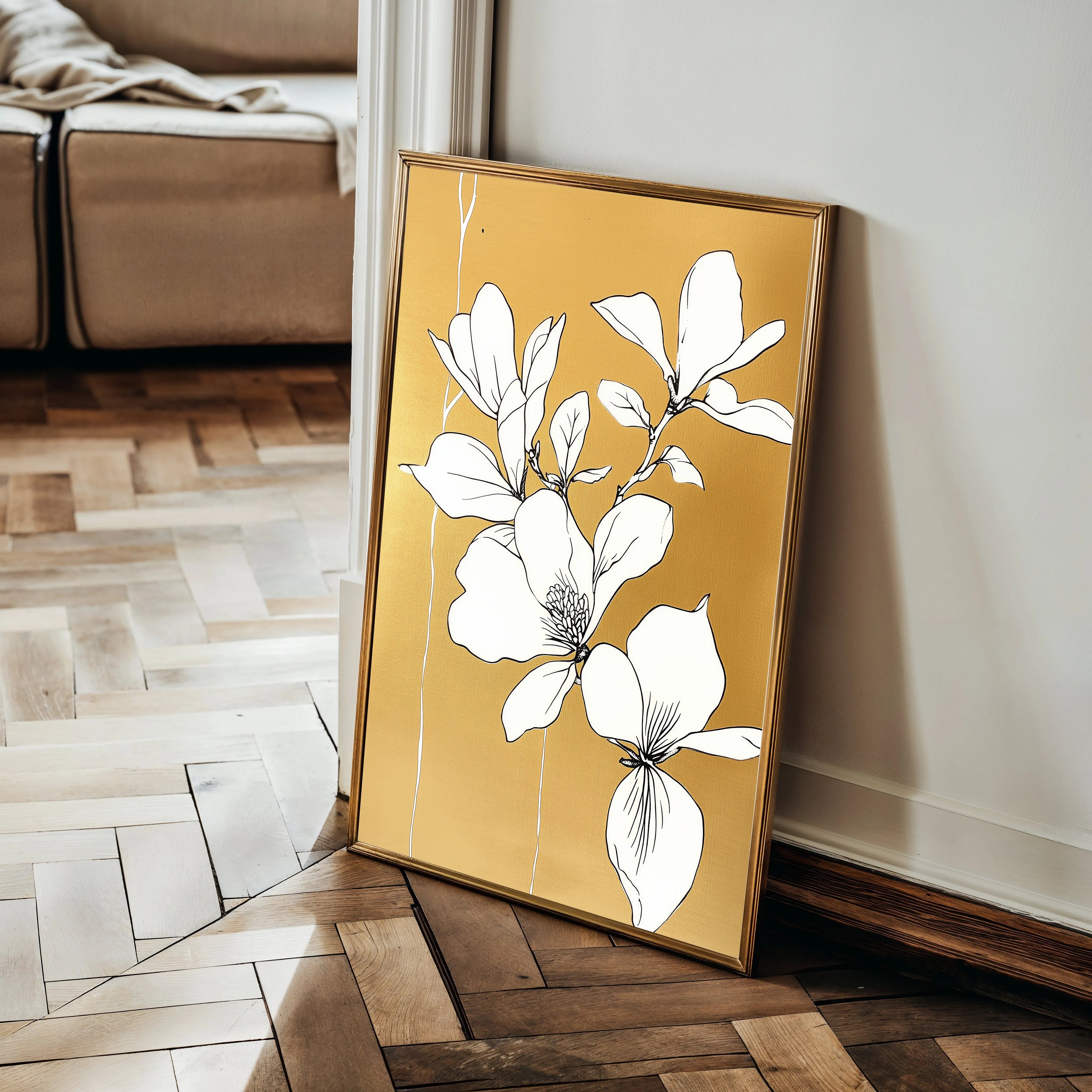 Floral 1239 Canvas Art 60 x 40 cm / Black