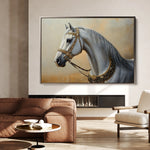 Horses 124 Canvas Art 60 x 40 cm / Black