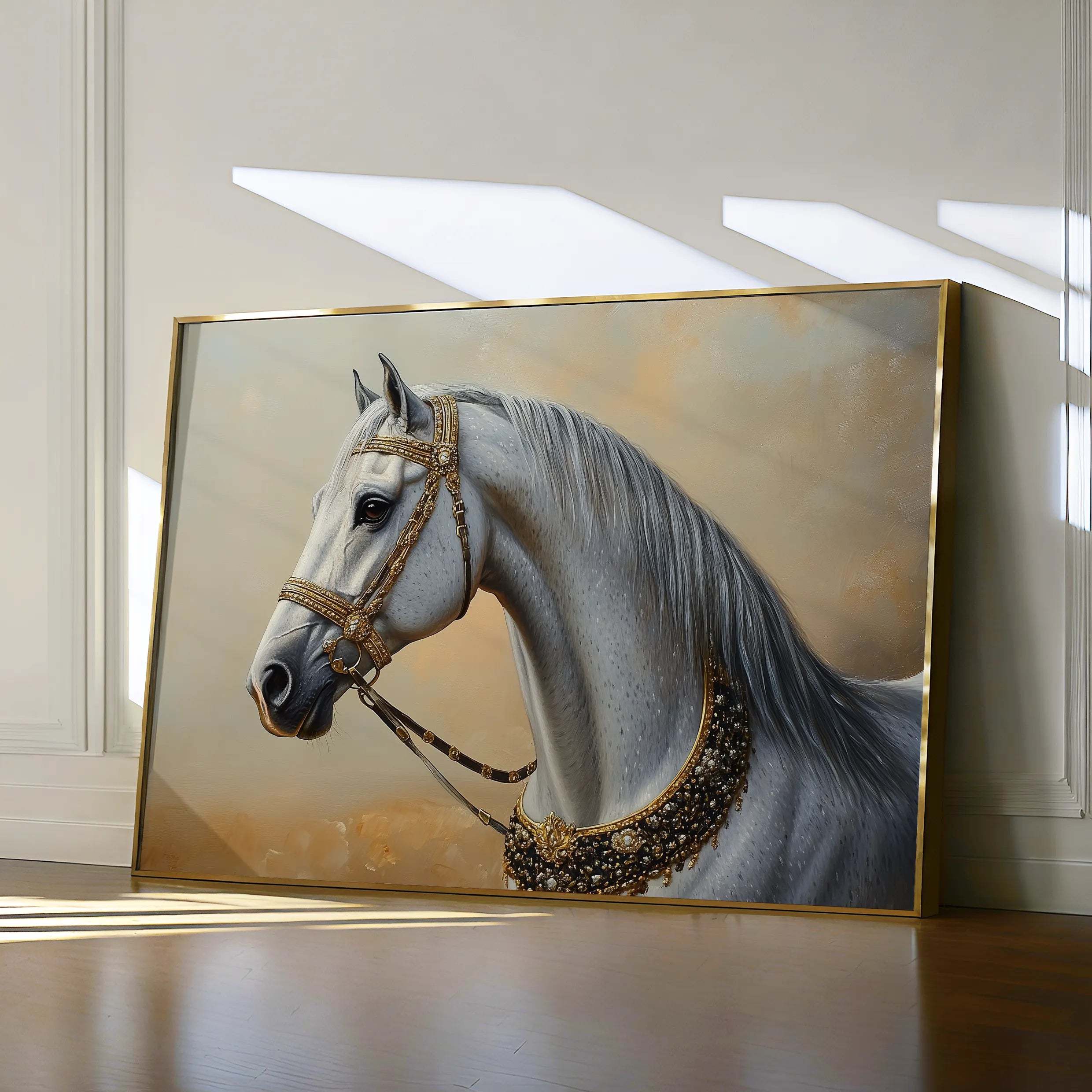Horses 124 Canvas Art 60 x 40 cm / Black