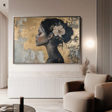 Portrait 124 Canvas Art 60 x 40 cm / Black