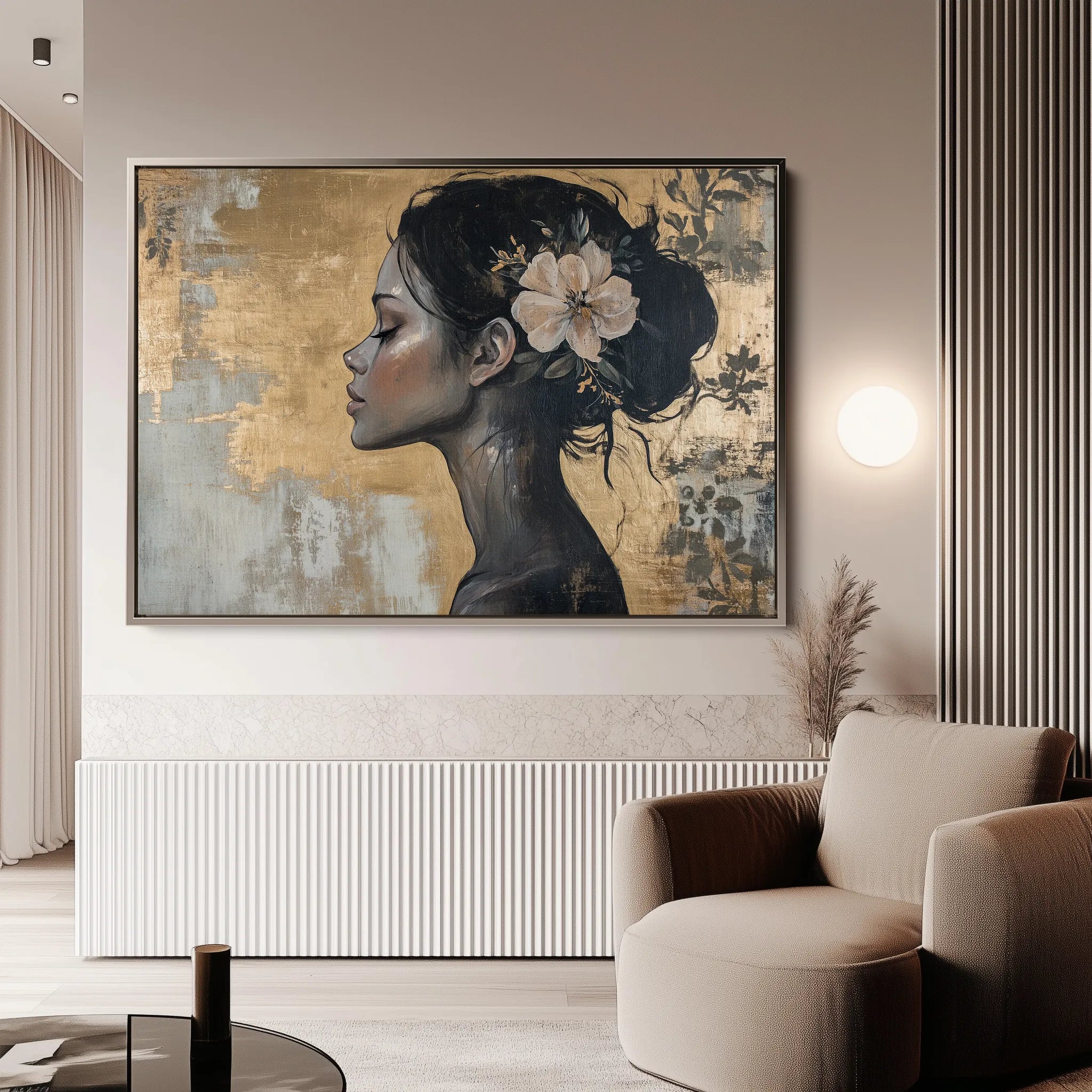 Portrait 124 Canvas Art 60 x 40 cm / Black
