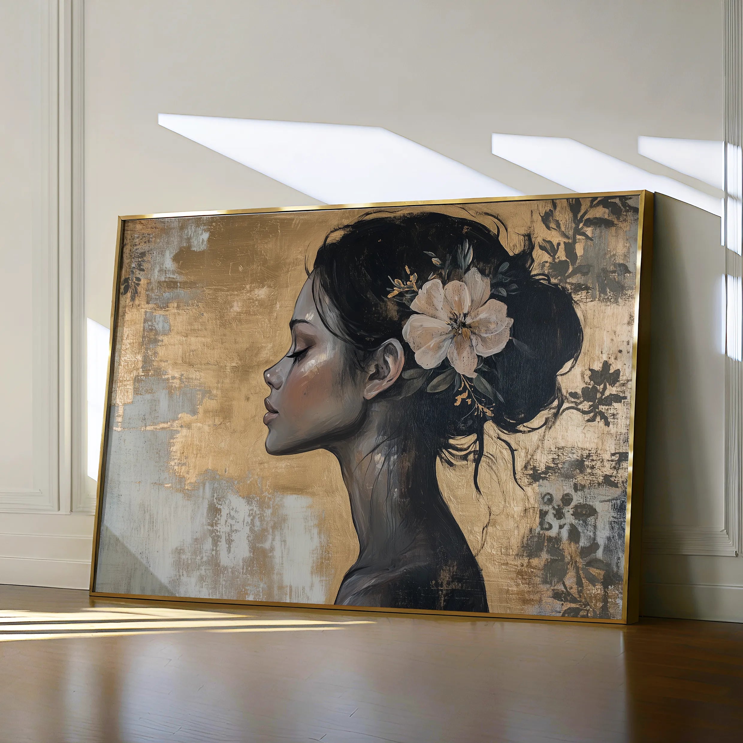 Portrait 124 Canvas Art 60 x 40 cm / Black