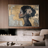 Portrait 124 Canvas Art 60 x 40 cm / Black