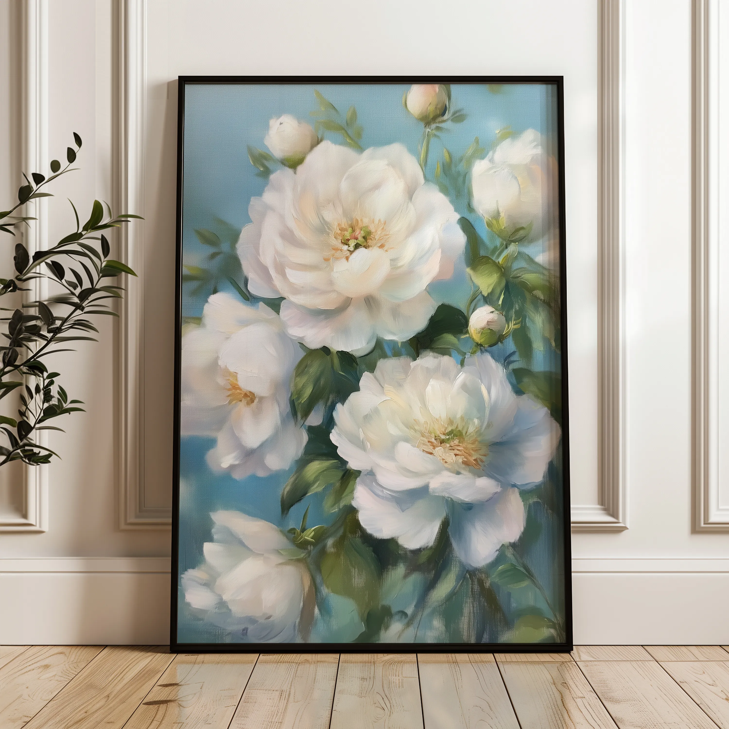Floral 1240 Canvas Art 60 x 40 cm / Black