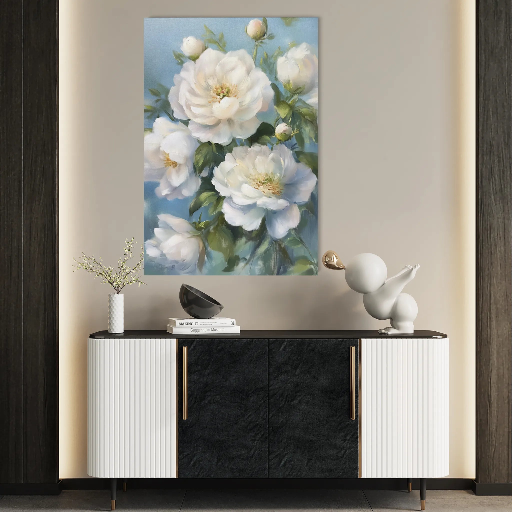 Floral 1240 Canvas Art 60 x 40 cm / Black