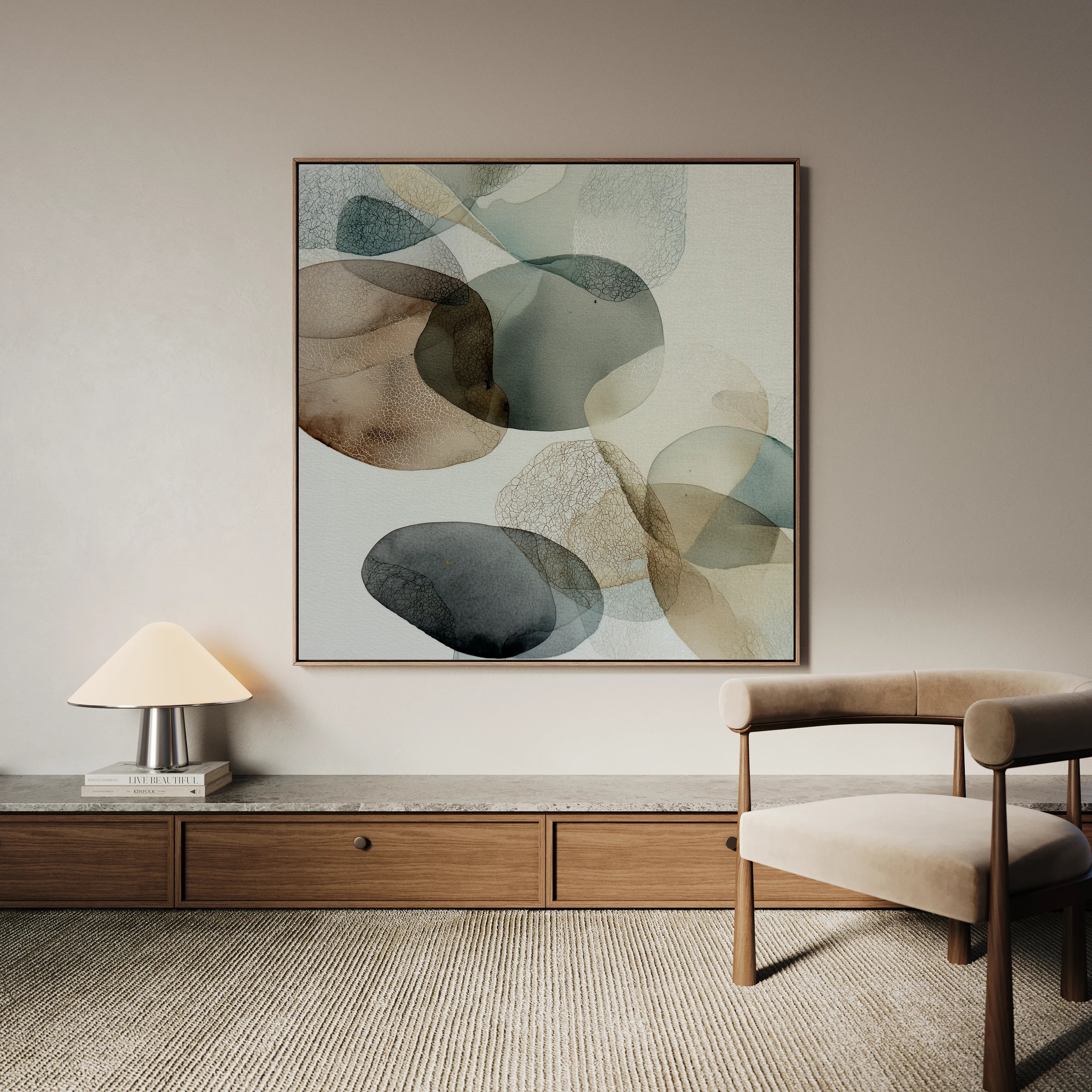 Abstract 1243 Canvas Art 60 x 60 cm / Black