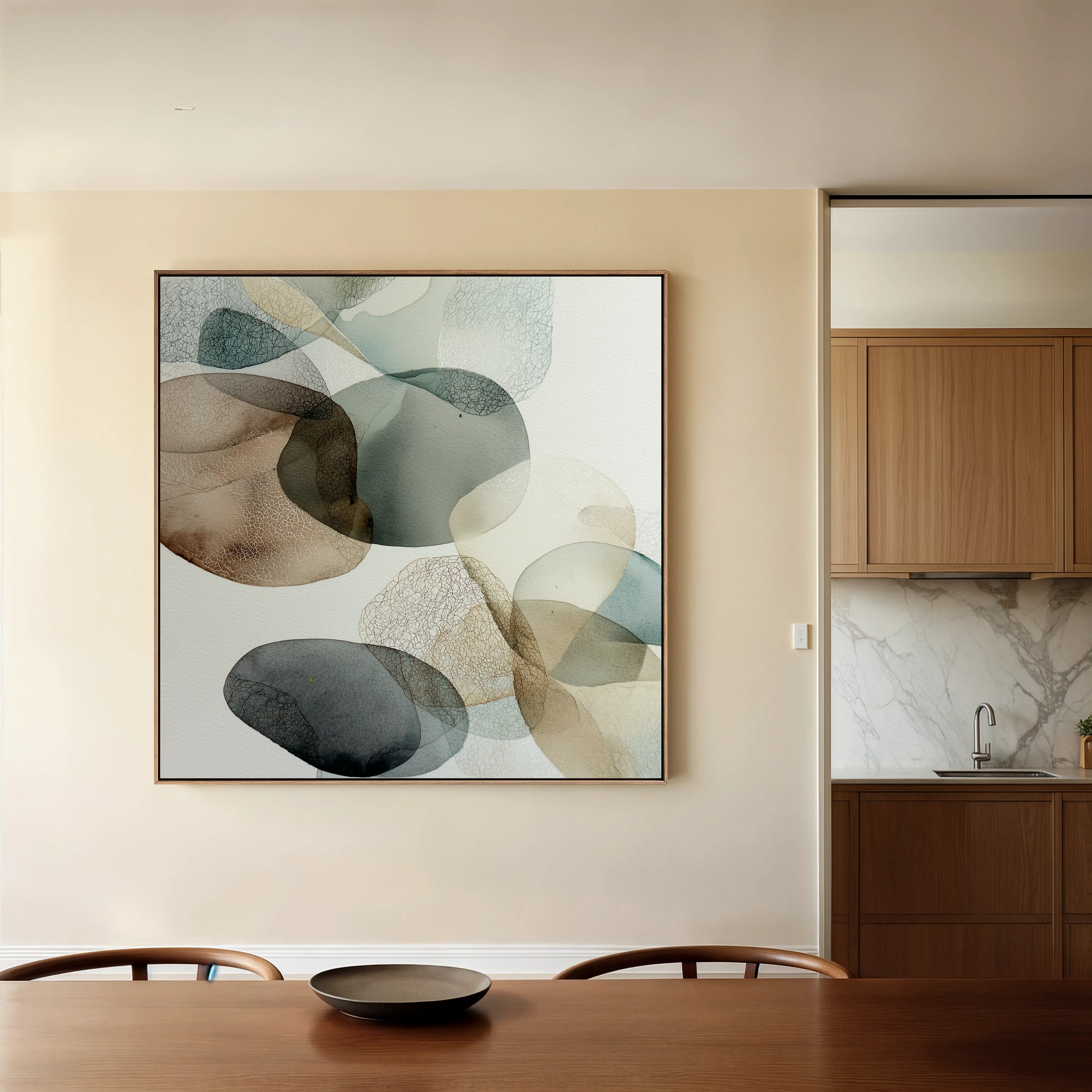 Abstract 1243 Canvas Art 60 x 60 cm / Black