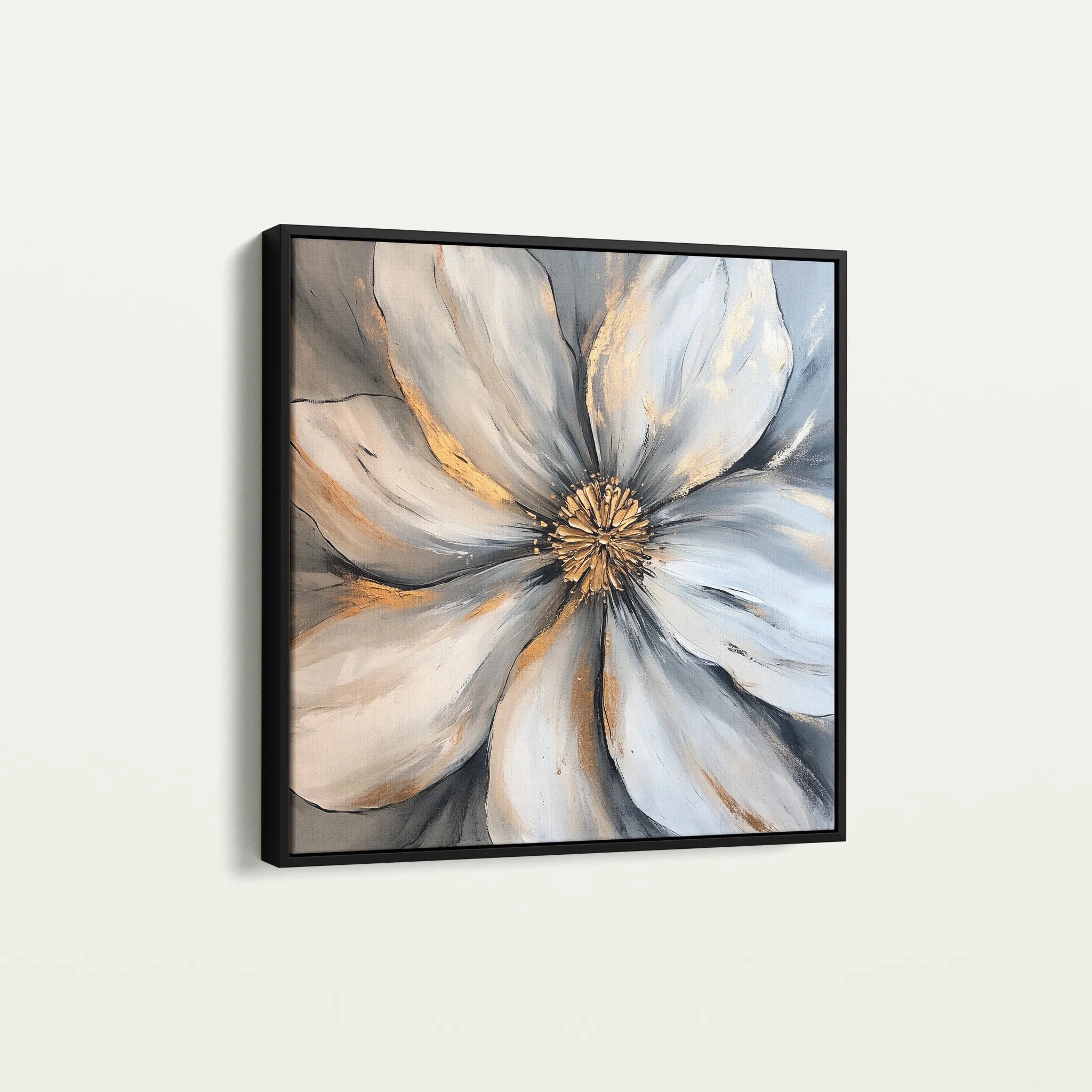 Floral 1243 Canvas Art 60 x 60 cm / Black