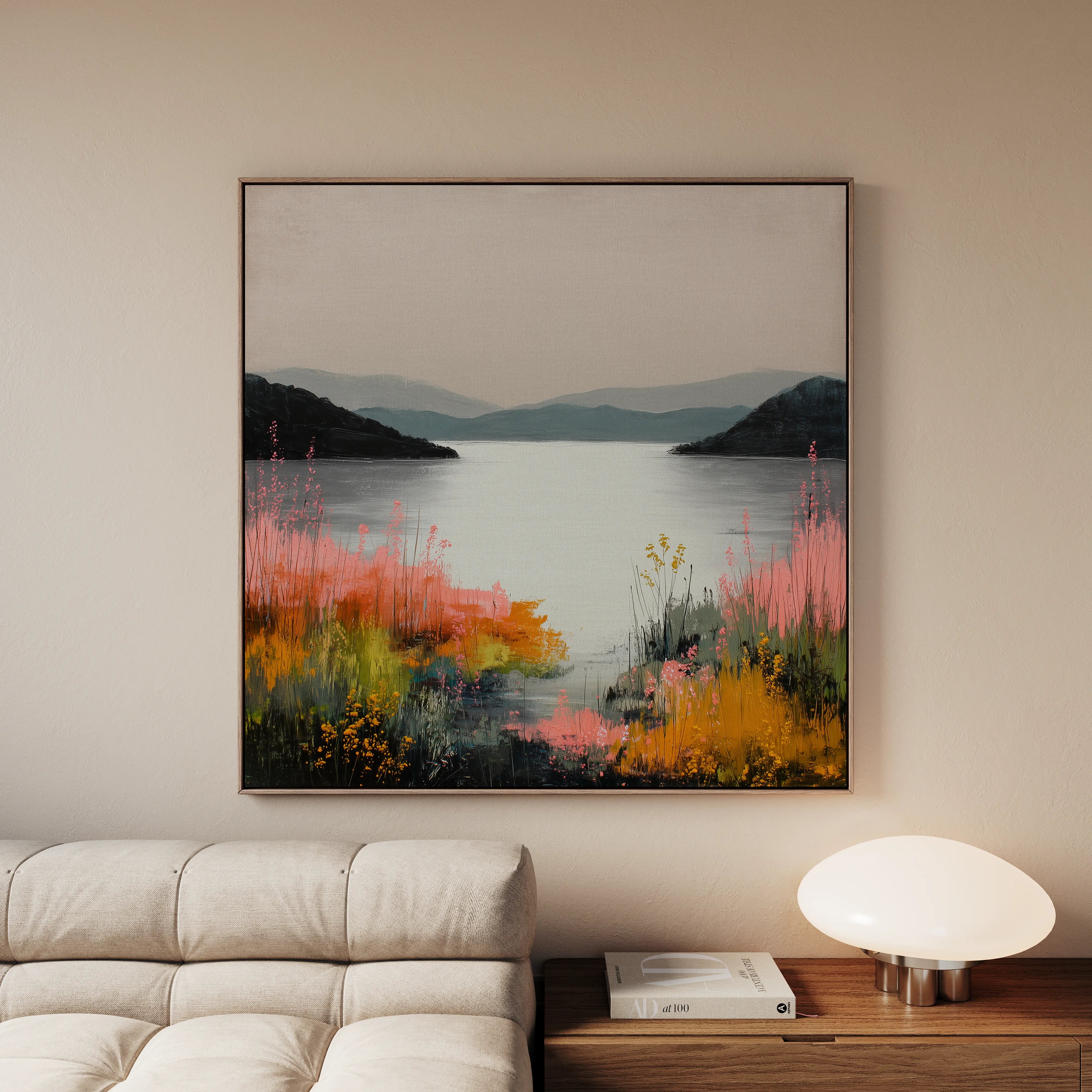 Abstract 1244 Canvas Art 60 x 60 cm / Black