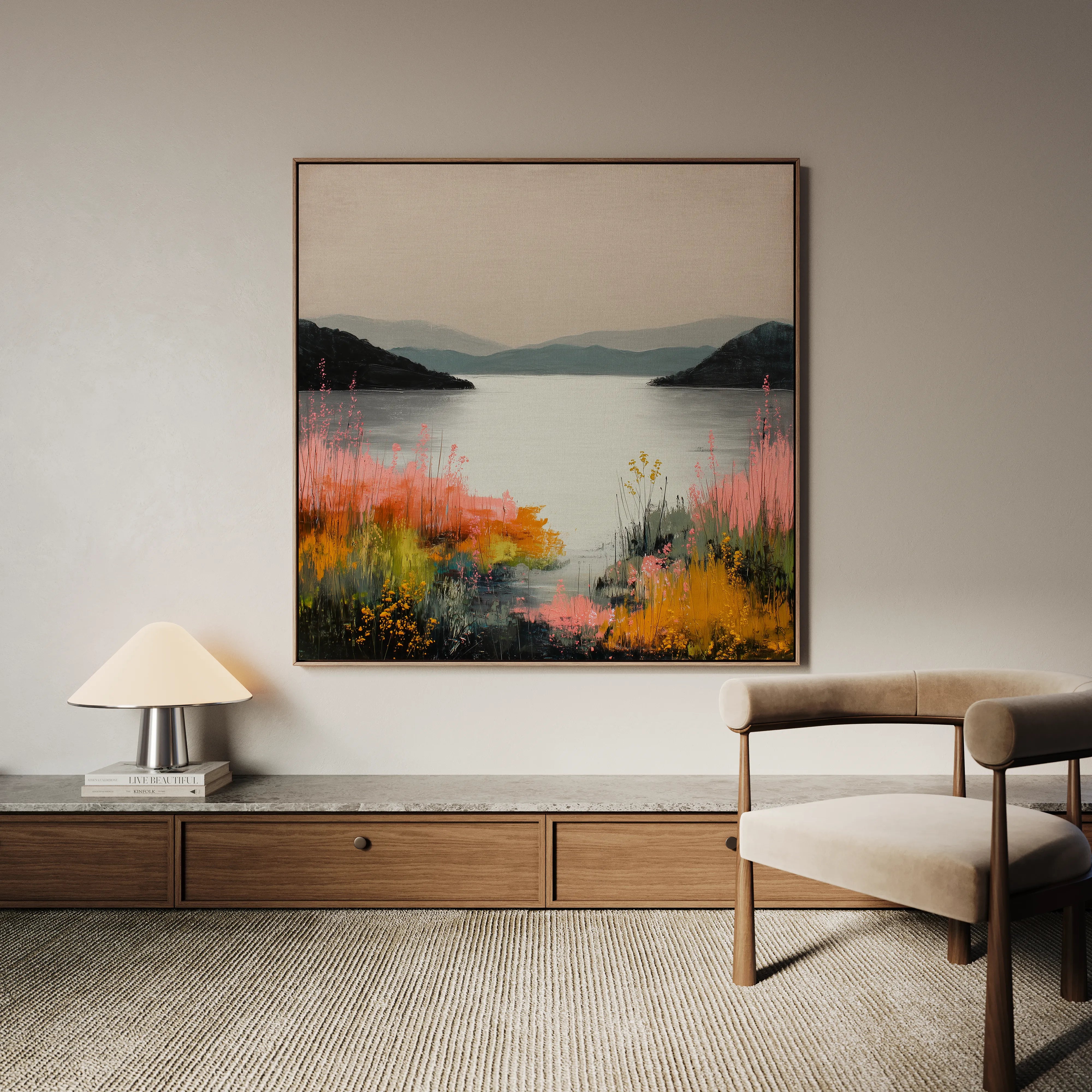 Abstract 1244 Canvas Art 60 x 60 cm / Black