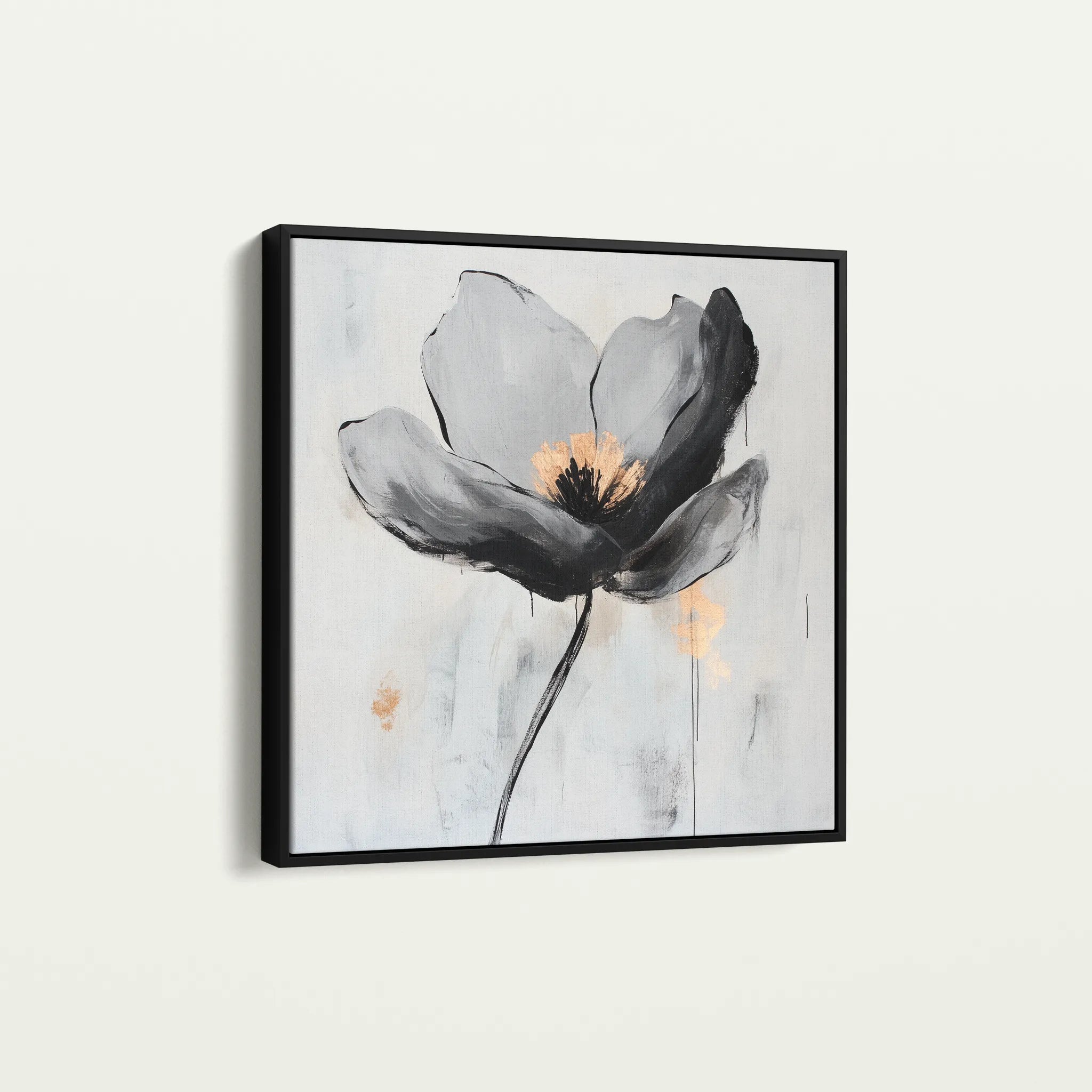 Floral 1244 Canvas Art 60 x 60 cm / Black