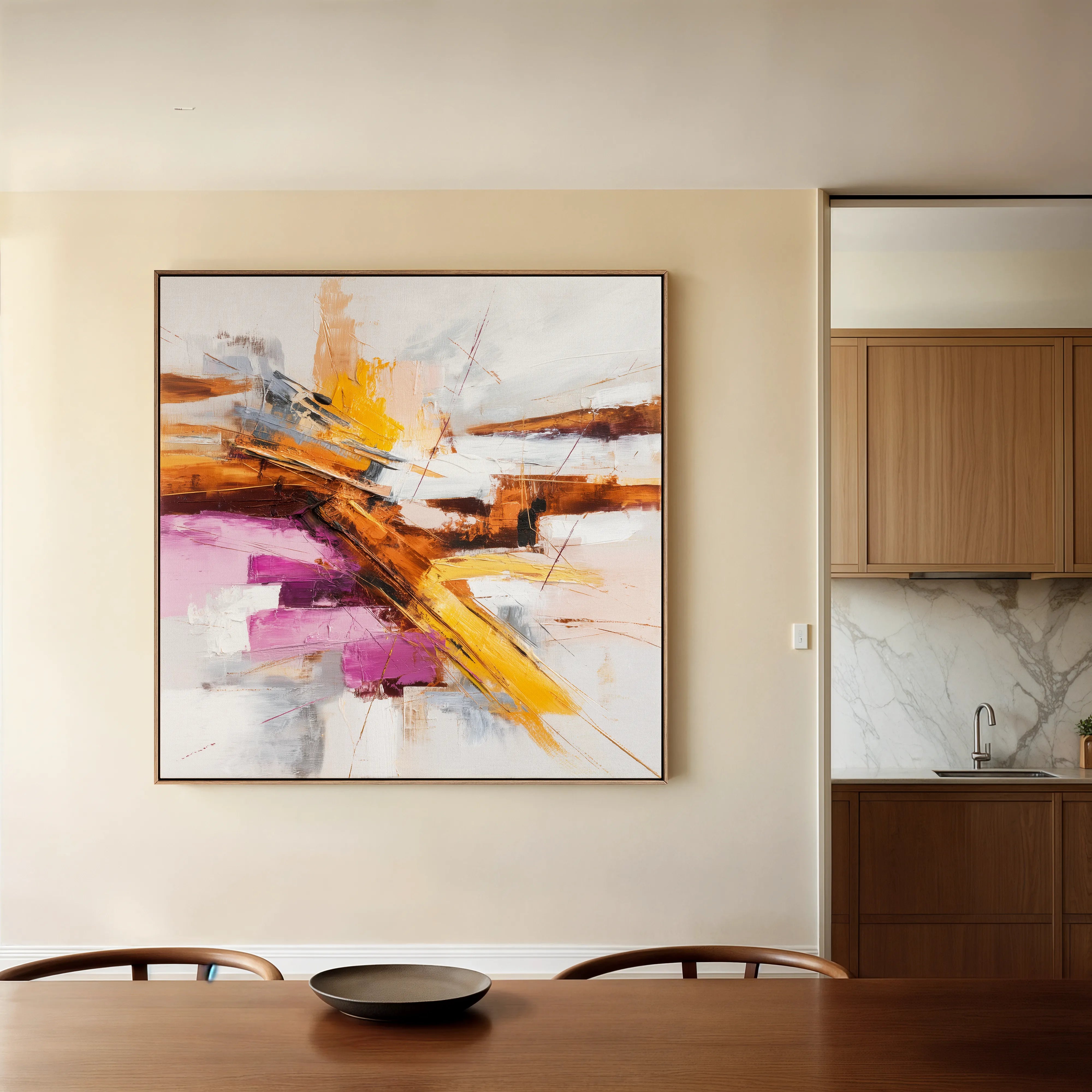 Abstract 1245 Canvas Art 60 x 60 cm / Black