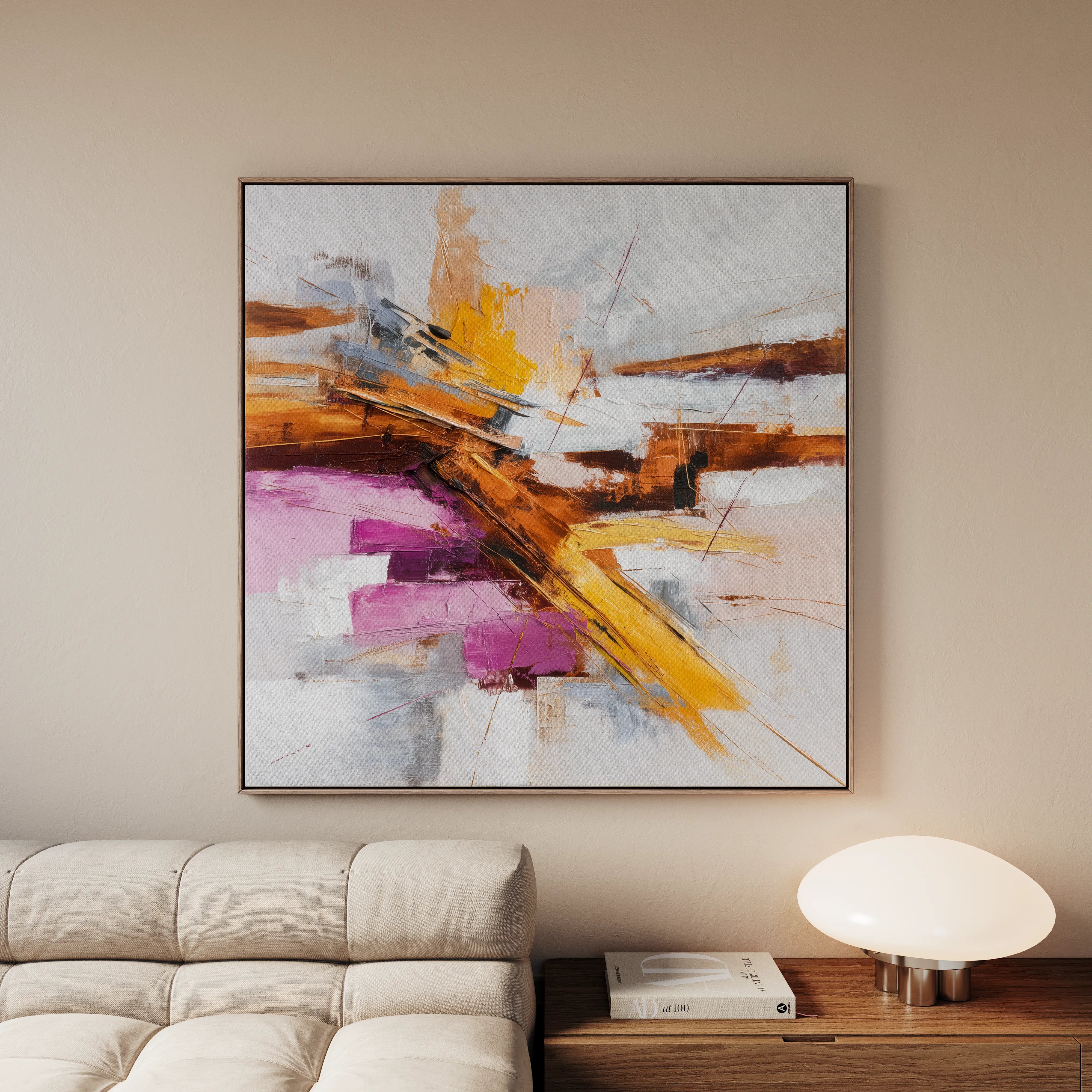 Abstract 1245 Canvas Art 60 x 60 cm / Black