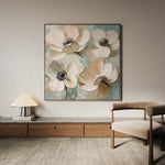 Floral 1248 Canvas Art 60 x 60 cm / Black