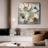 Floral 1248 Canvas Art 60 x 60 cm / Black