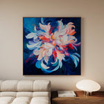 Floral 1249 Canvas Art 60 x 60 cm / Black
