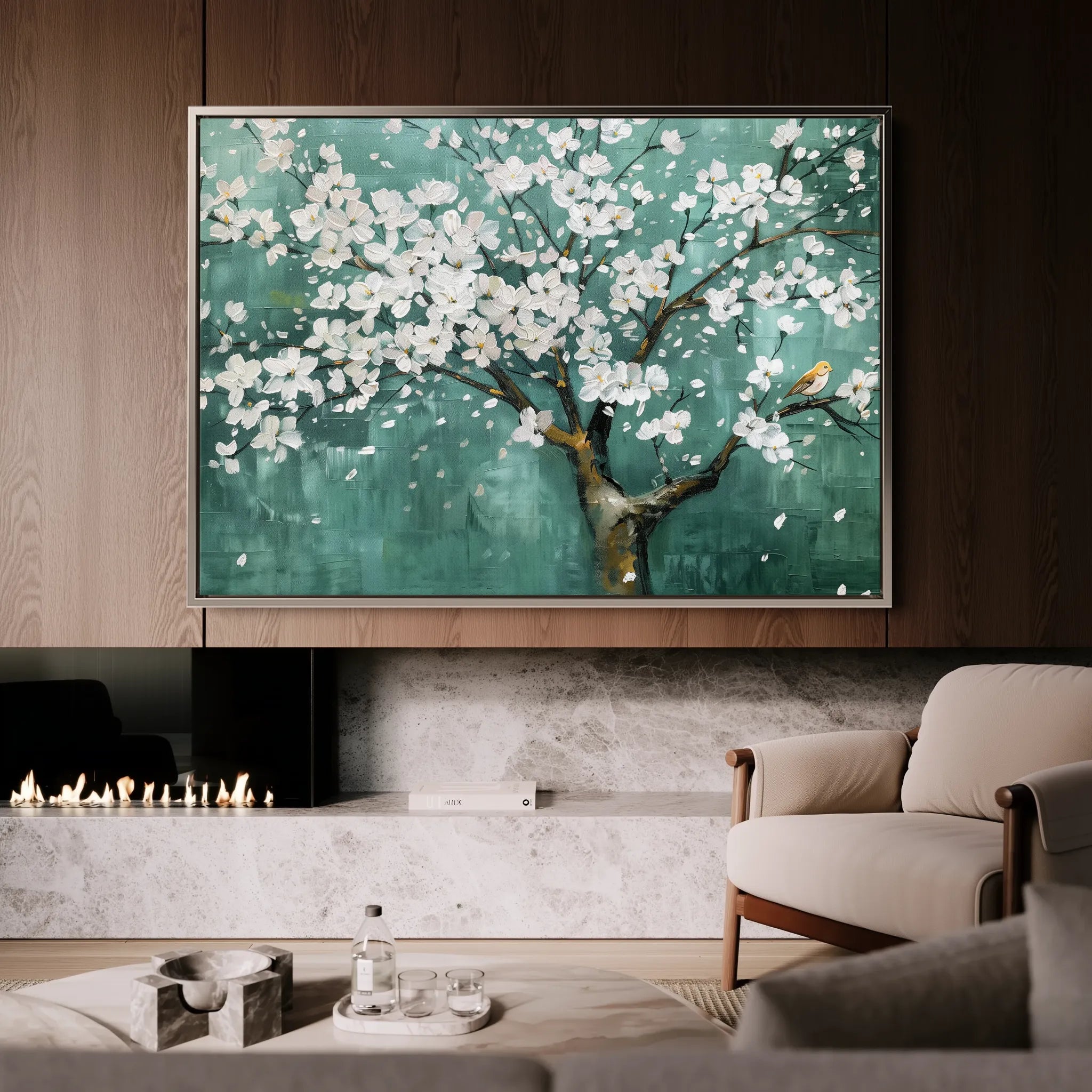 Floral 125 Canvas Art 60 x 40 cm / Black