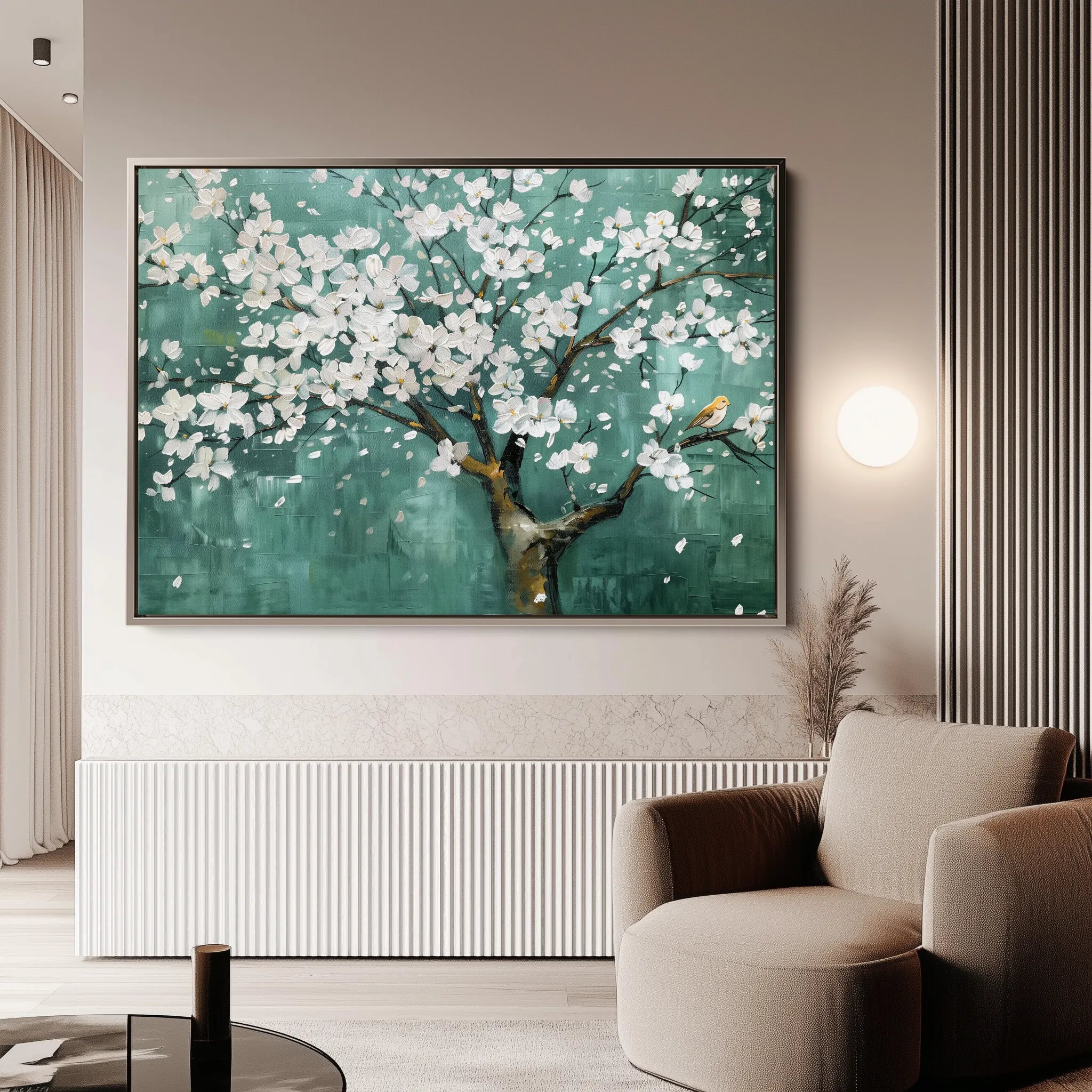 Floral 125 Canvas Art 60 x 40 cm / Black
