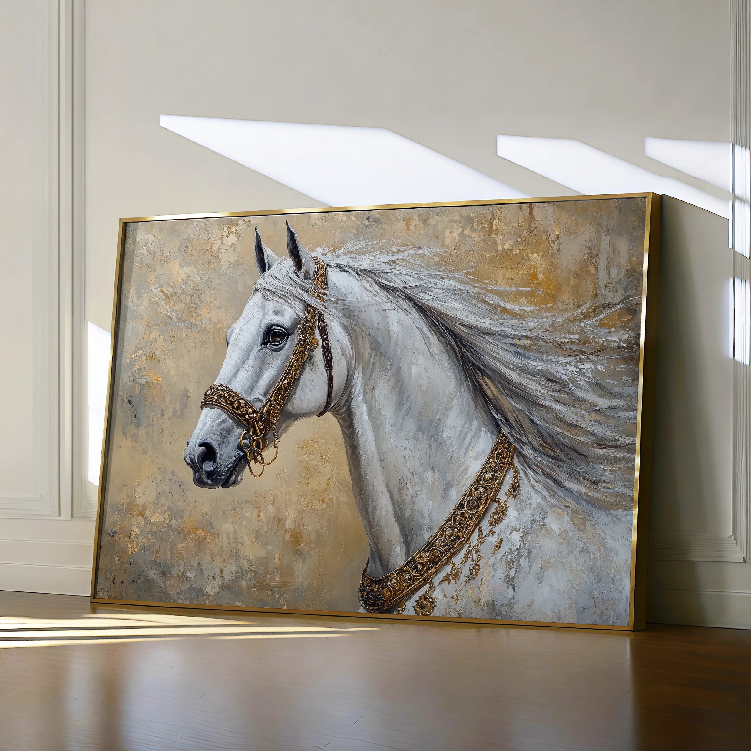 Horses 125 Canvas Art 60 x 40 cm / Black