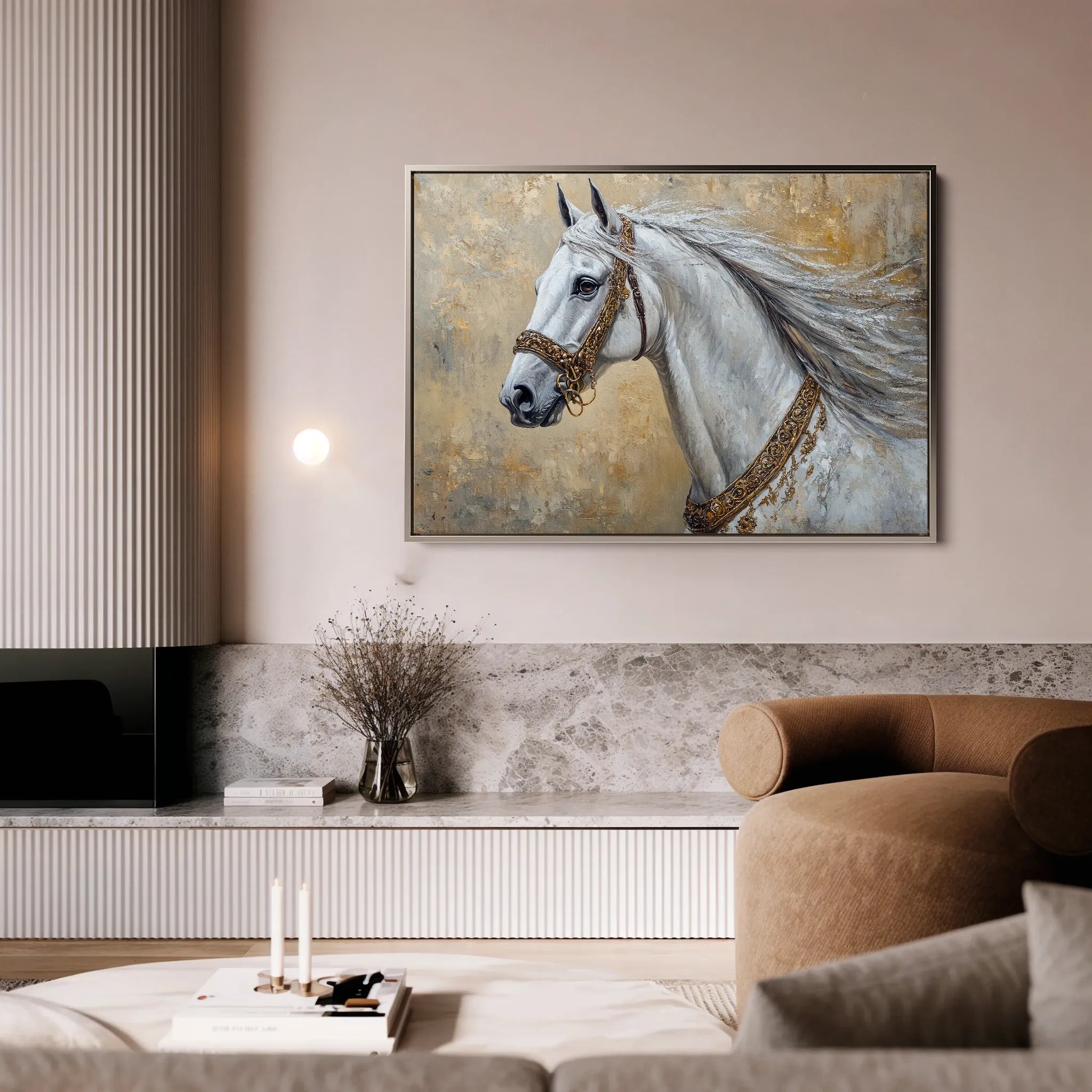 Horses 125 Canvas Art 60 x 40 cm / Black