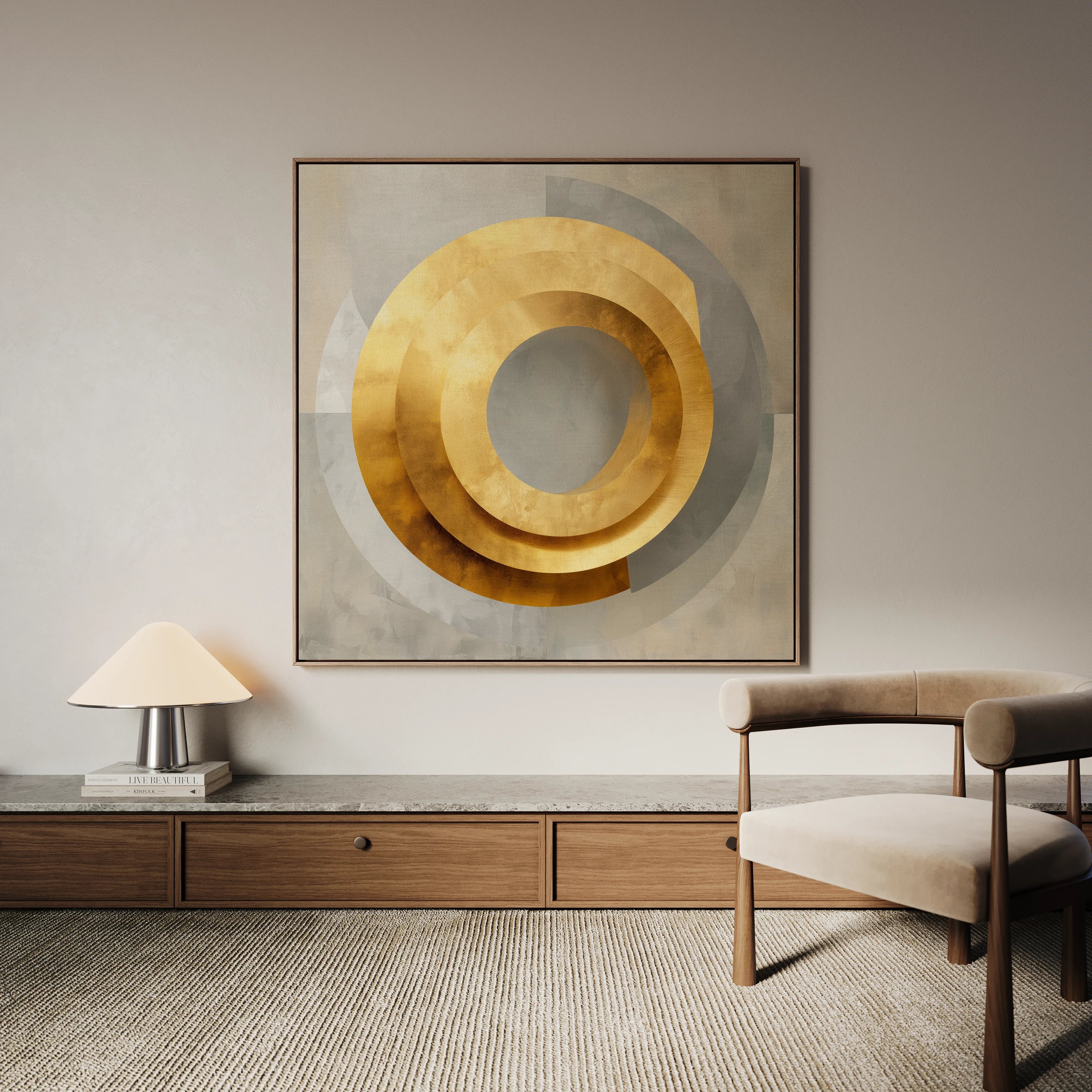 Abstract 1252 Canvas Art 60 x 60 cm / Black