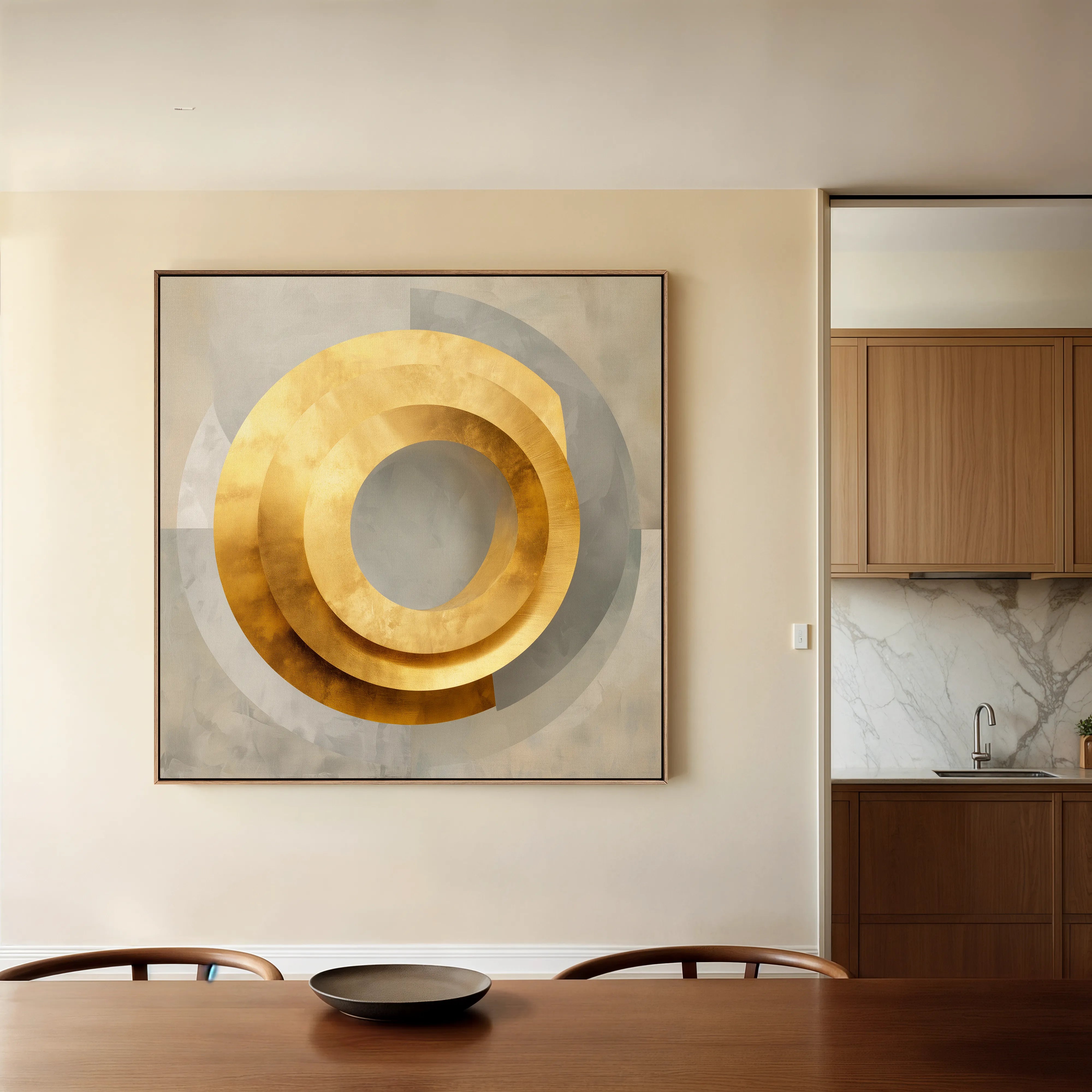 Abstract 1252 Canvas Art 60 x 60 cm / Black