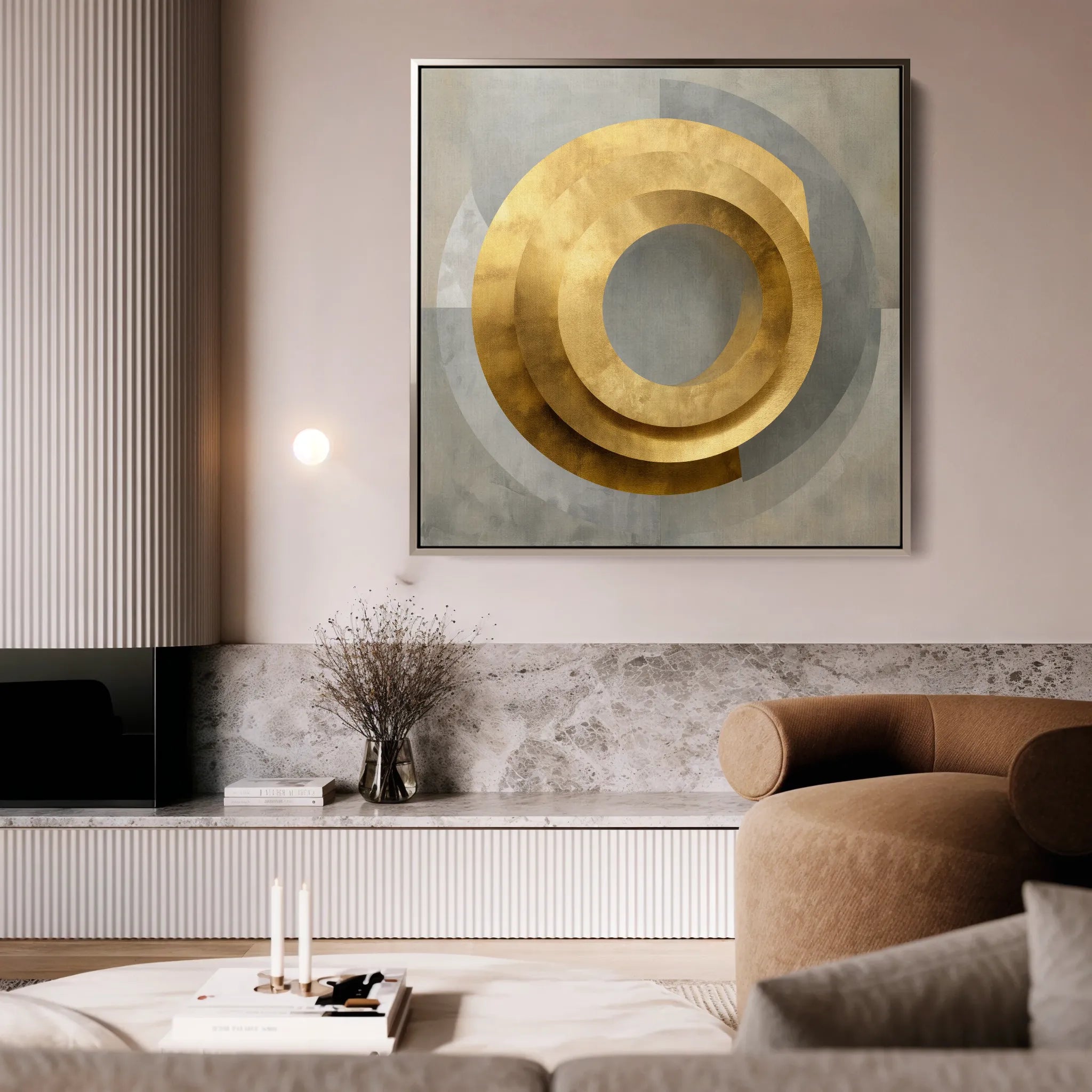 Abstract 1252 Canvas Art 60 x 60 cm / Black