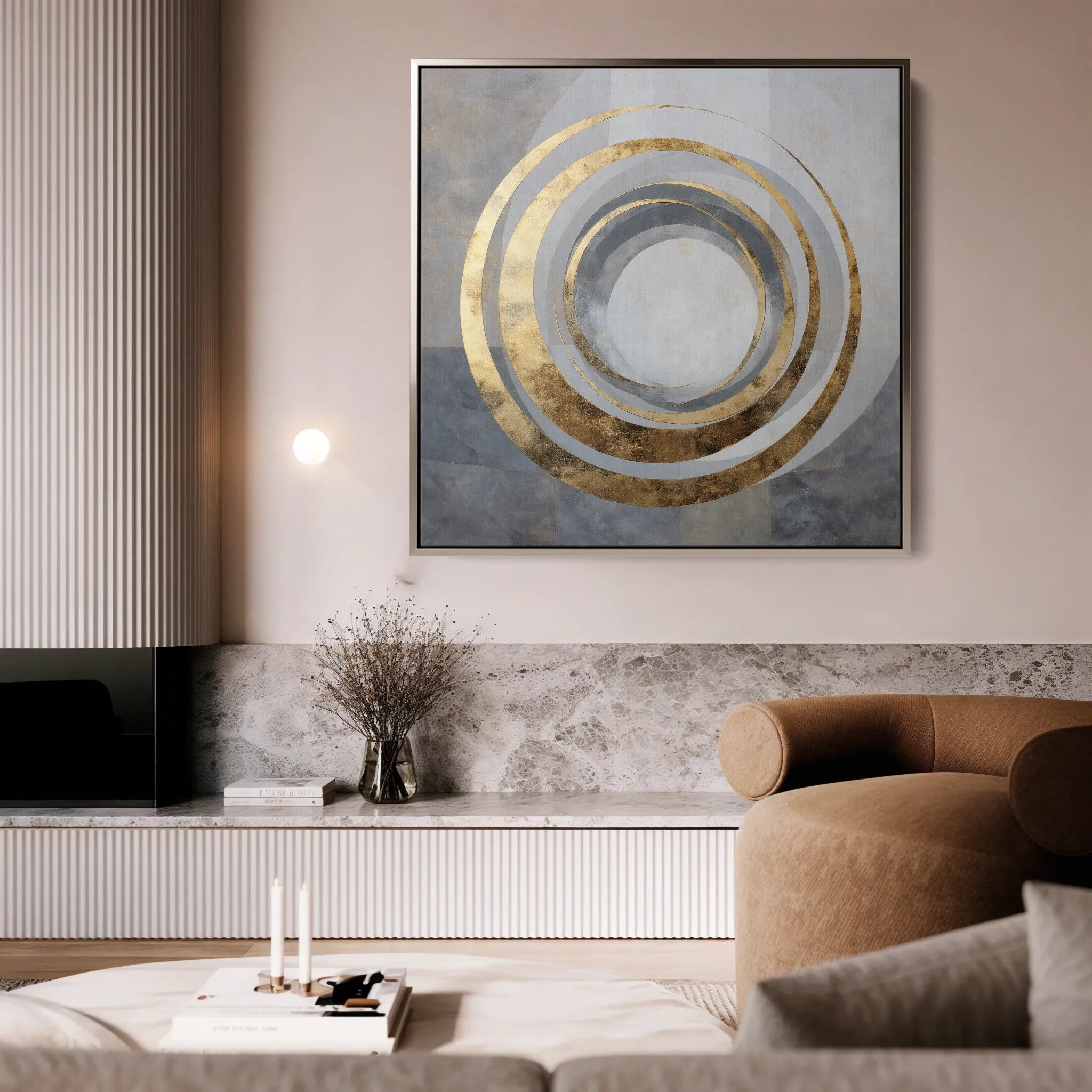 Abstract 1253 Canvas Art 60 x 60 cm / Black