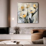 Floral 1254 Canvas Art 60 x 60 cm / Black