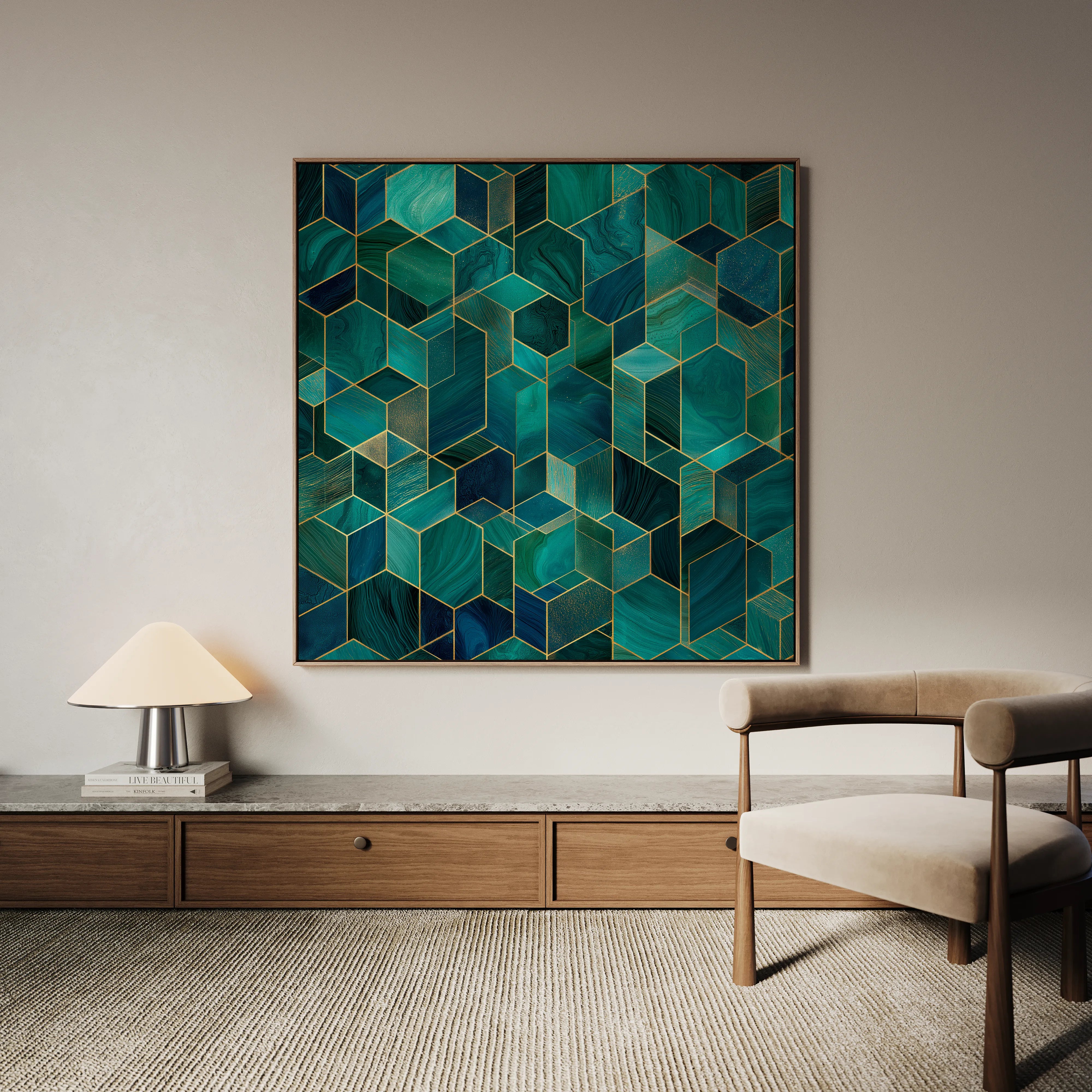 Abstract 1255 Canvas Art 60 x 60 cm / Black